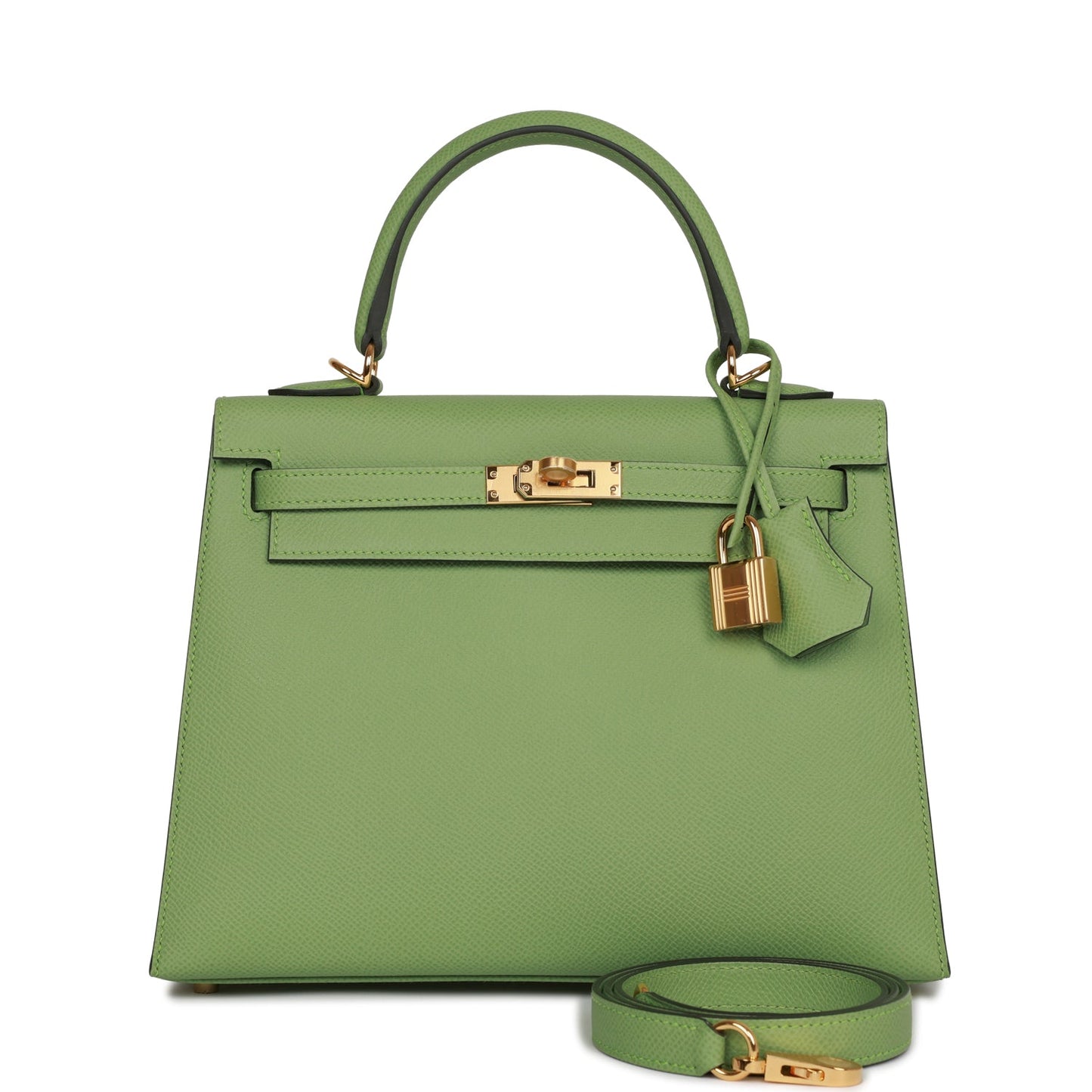 Hermes Kelly Sellier Vert Criquet Epsom Hardware Handbag Gold Travel Bag Hardware 5