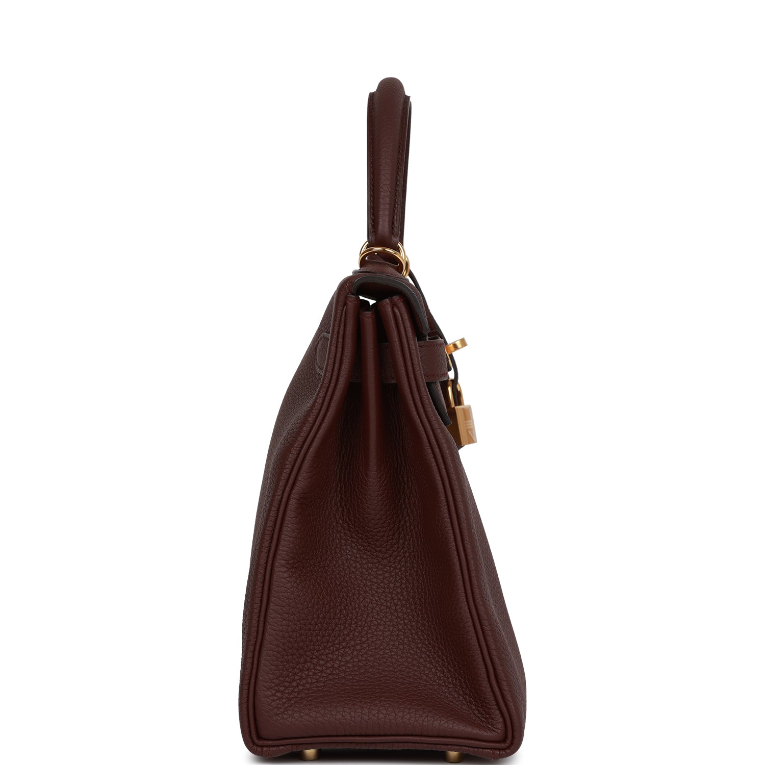Hermes Kelly Retourne Bordeaux Togo Hardware Handbag Gold Travel Bag