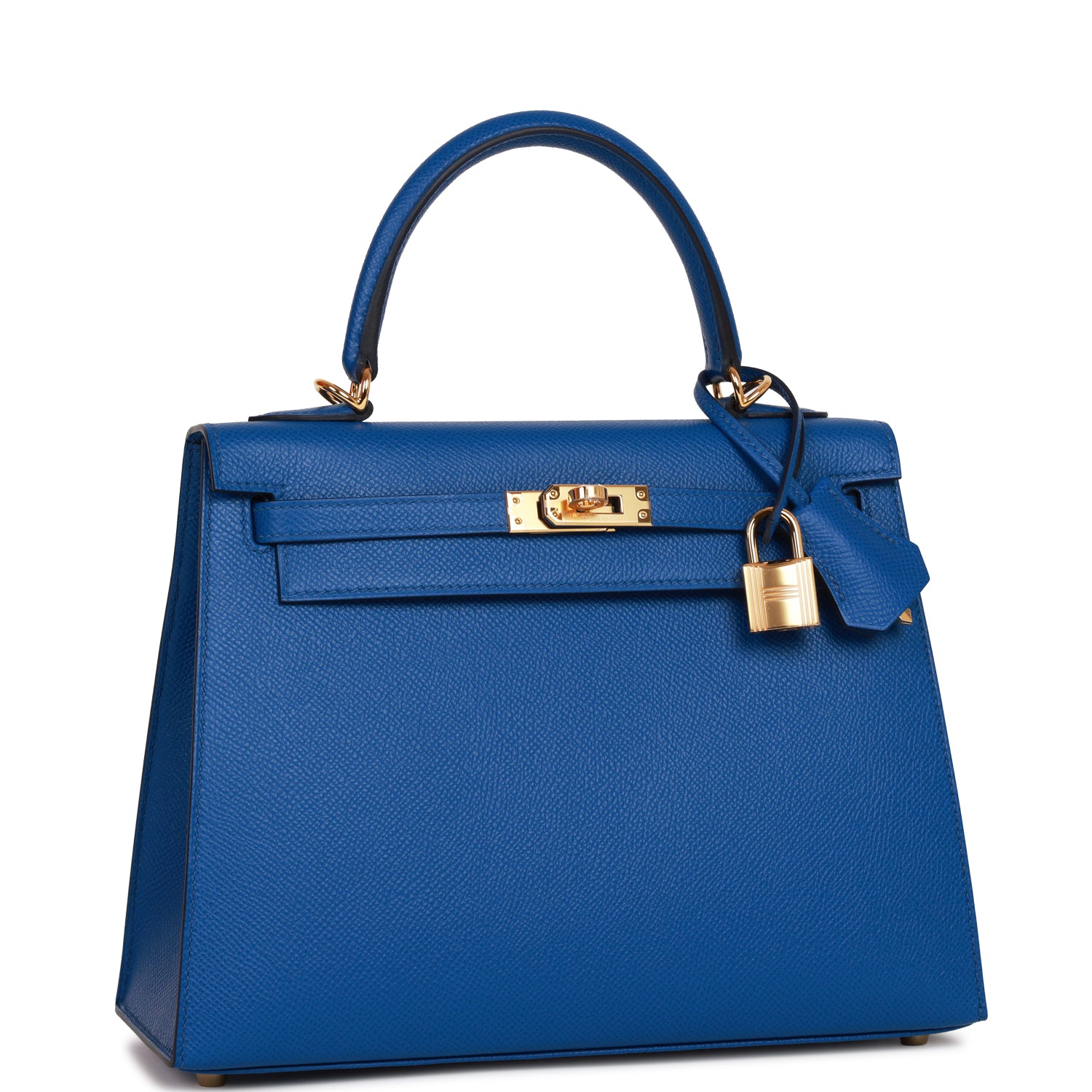 Hermes Kelly Sellier Bleu France Epsom Hardware Handbag Gold Travel Bag Hardware 1