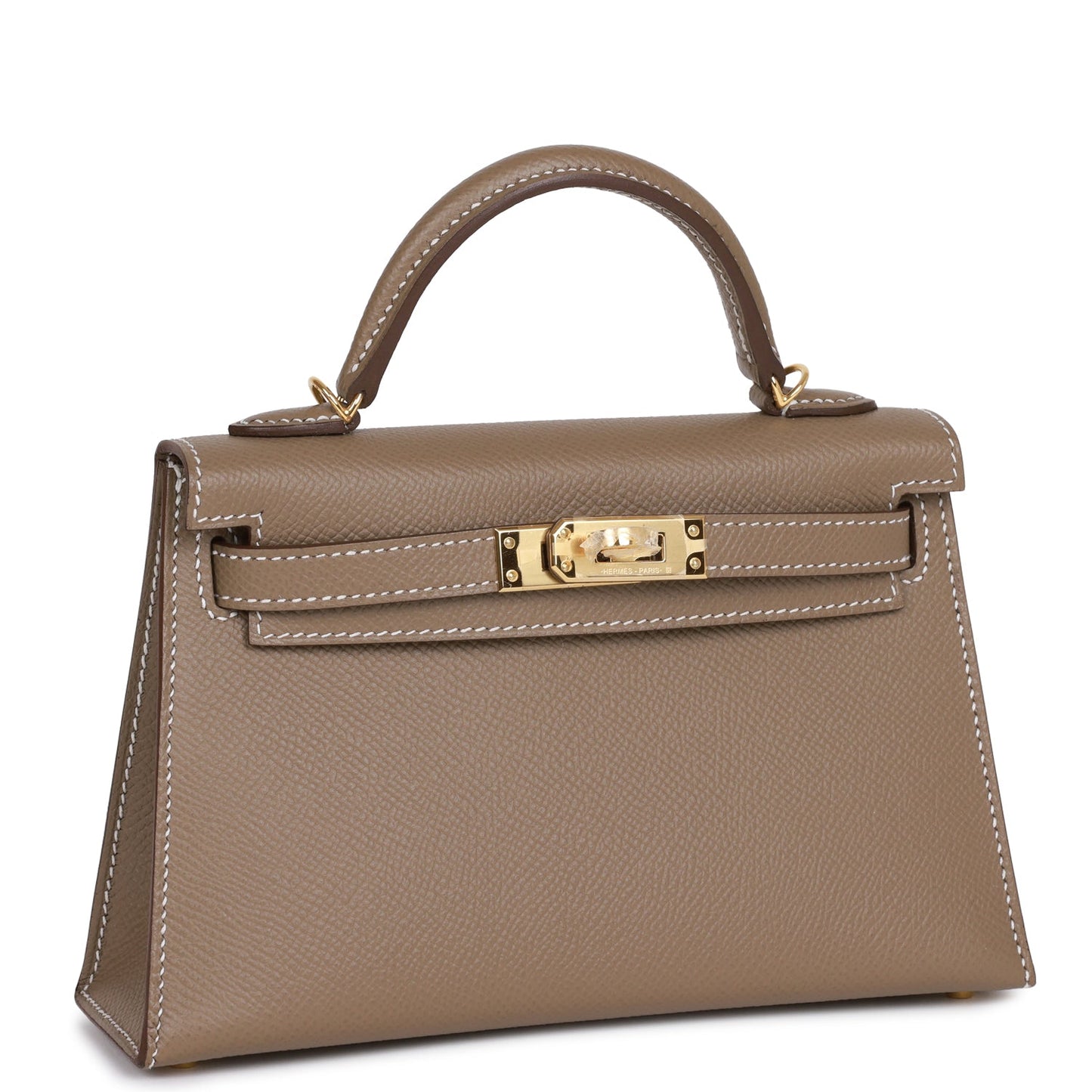 Hermes Kelly Sellier Etoupe Epsom Hardware Handbag Gold Travel Bag 6