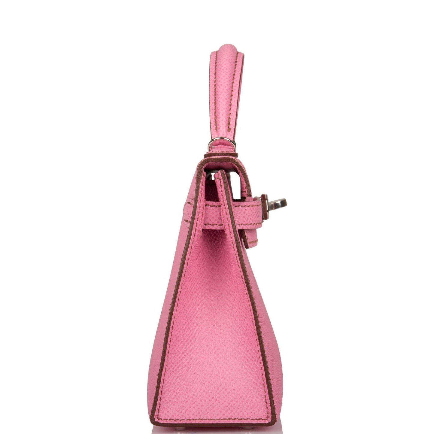 Hermes Kelly Sellier Bubblegum Epsom Palladium Hardware Handbag Travel Bag