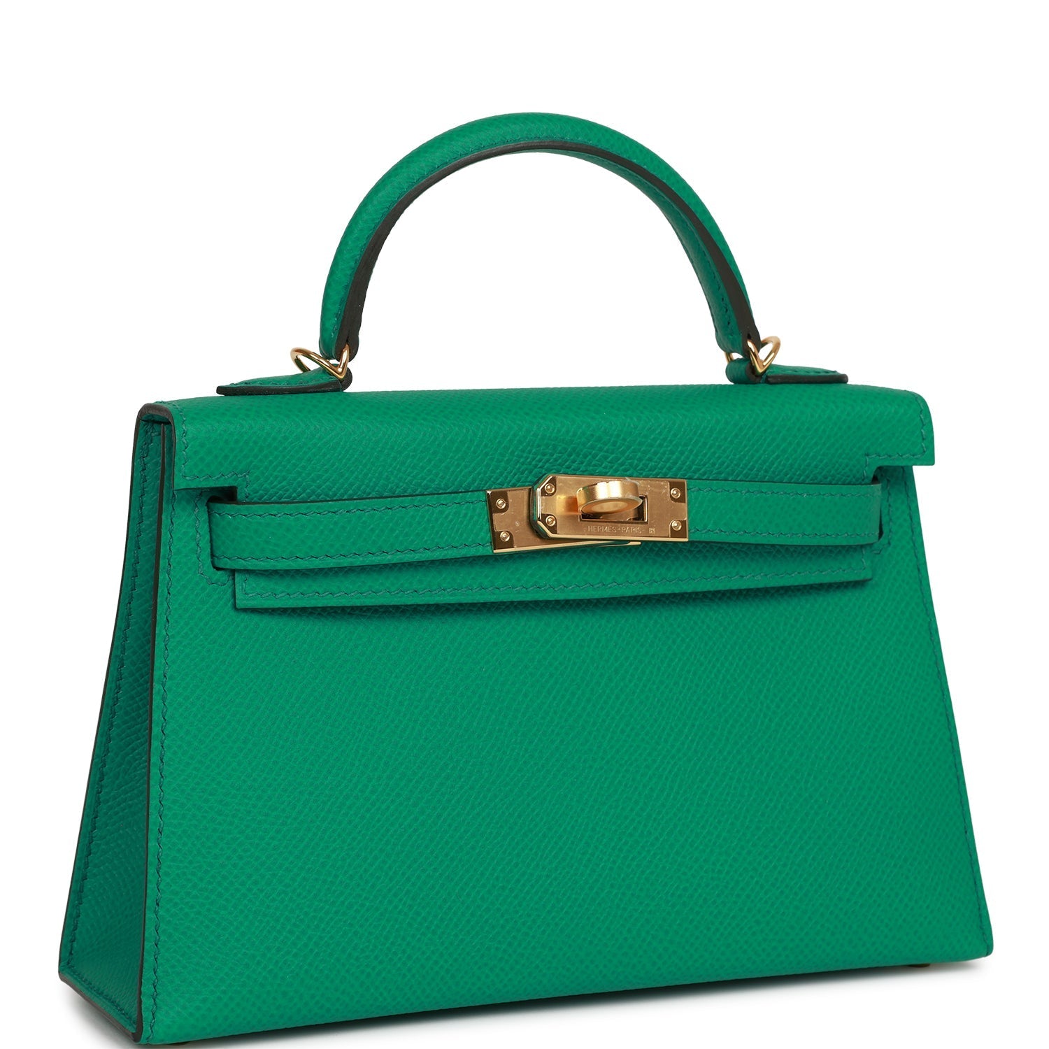 Hermes Kelly Sellier Vert Jade Epsom Hardware Handbag Gold Travel Bag 9