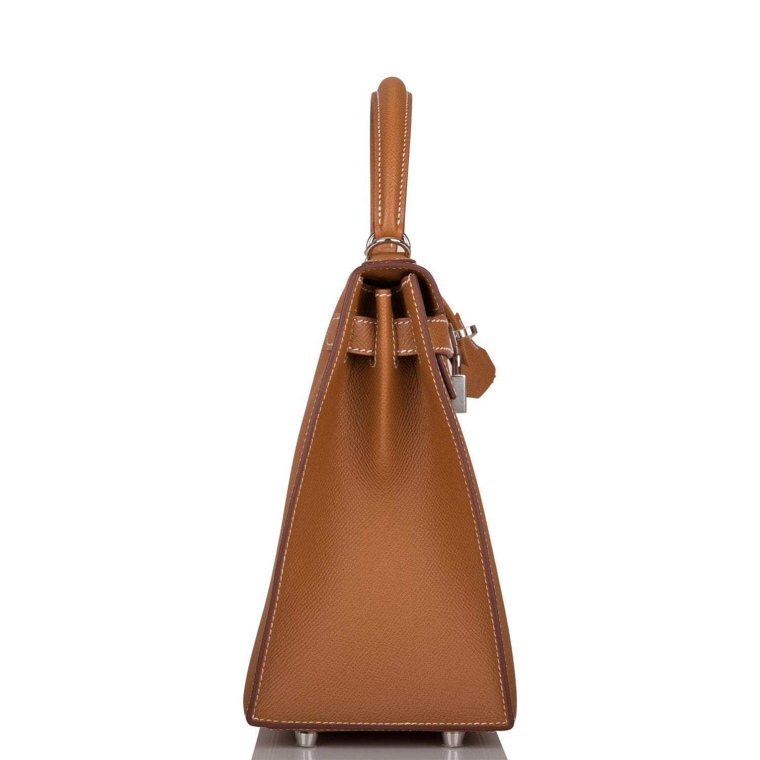 Hermes Kelly Sellier Epsom Palladium Hardware Handbag Gold Travel Bag Palladium Hardware