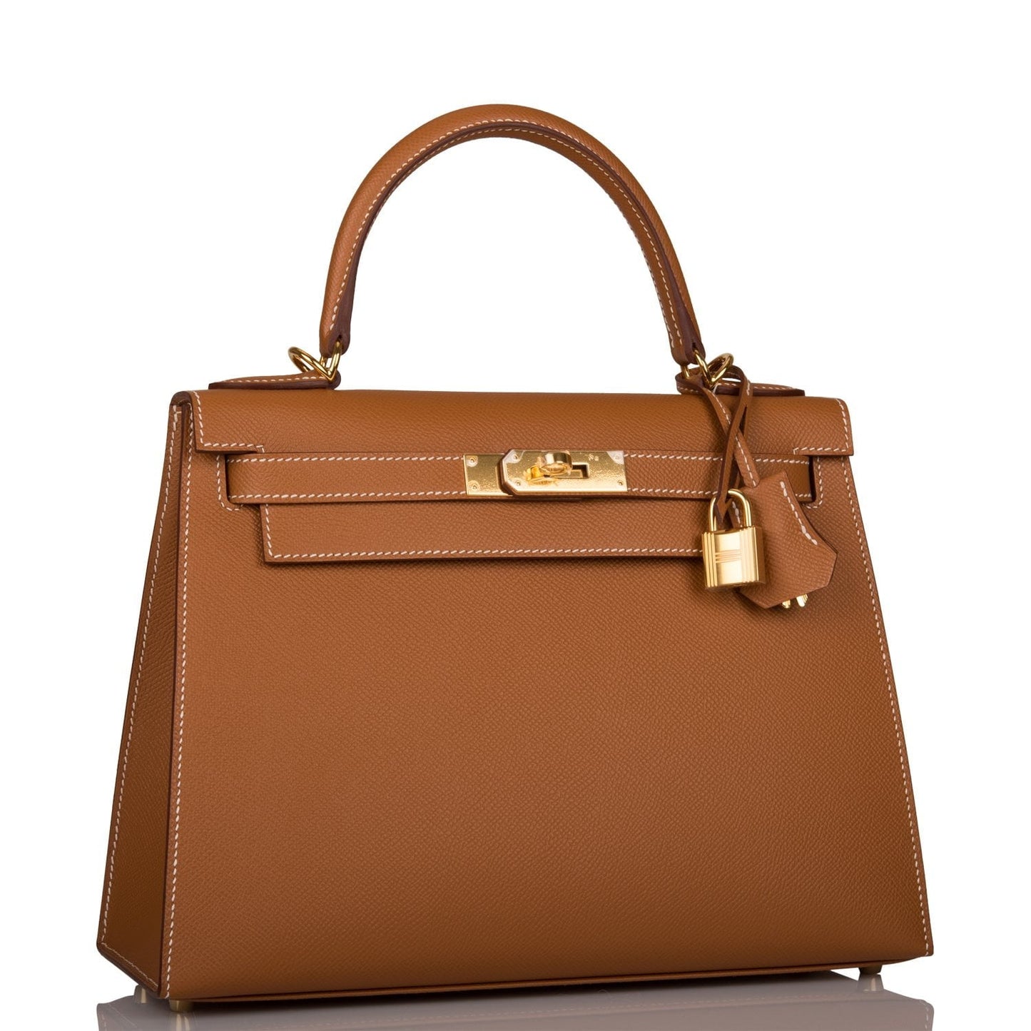 Hermes Kelly Sellier Epsom Hardware Handbag Gold Travel Bag 11