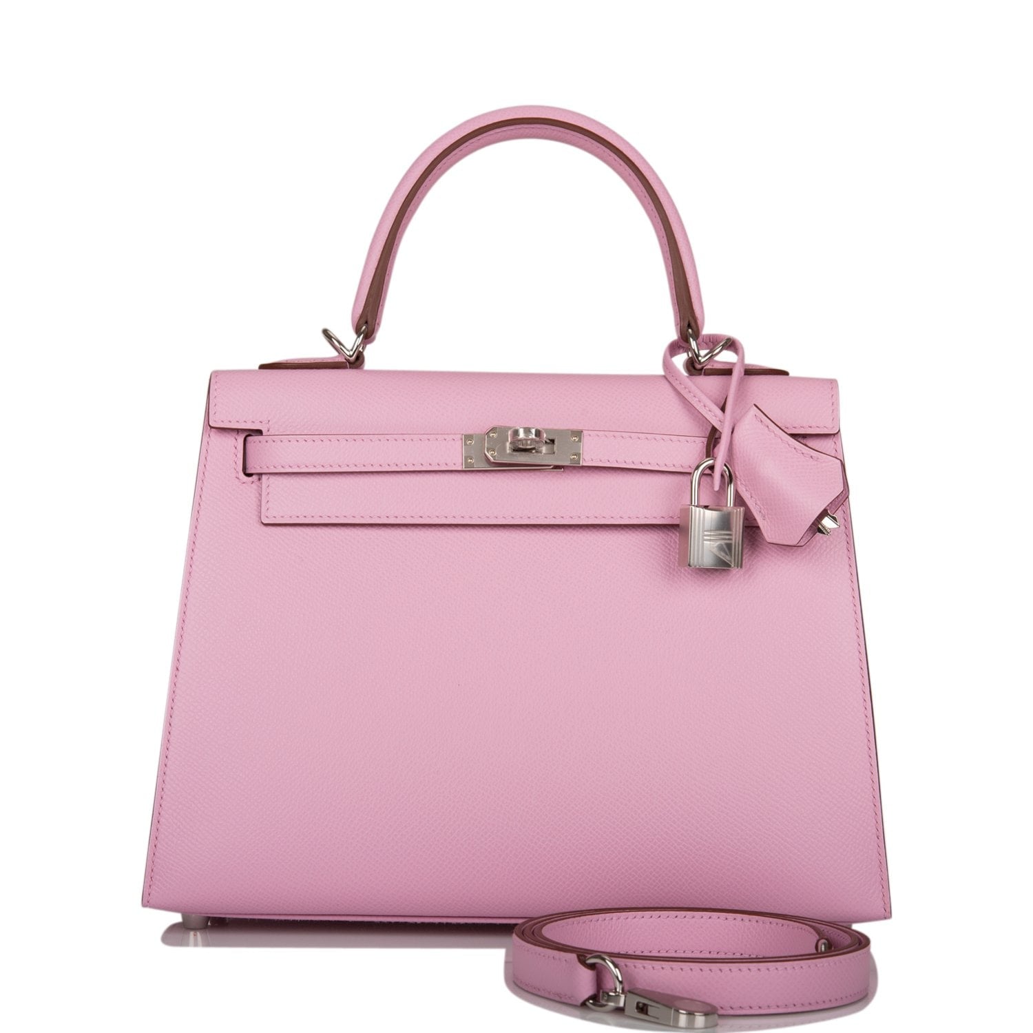 Hermes Kelly Sellier Mauve Sylvestre Epsom Palladium Hardware Travel Bag Palladium Hardware