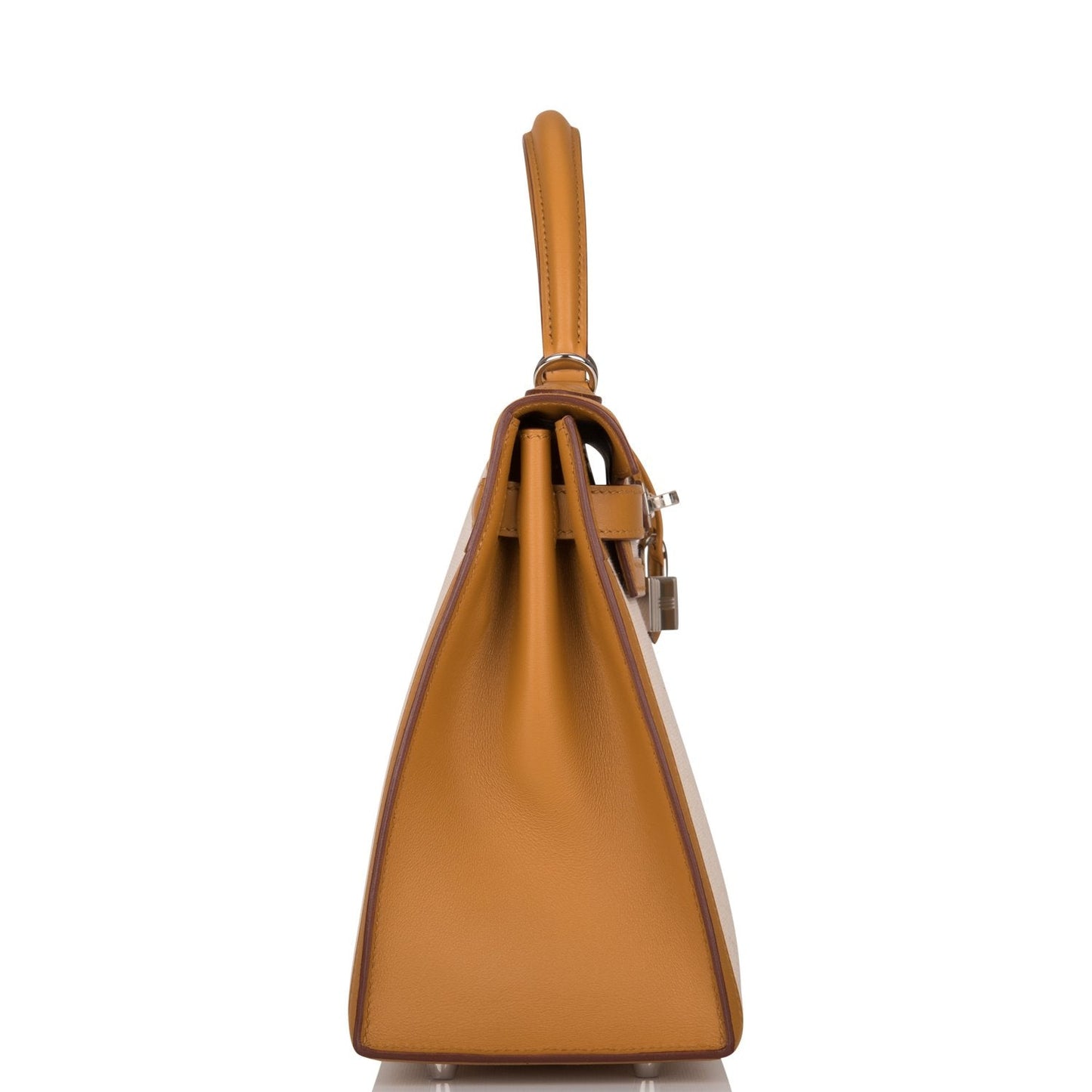 Hermes Kelly Sellier Sesame Toile And Swift Palladium Travel Bag