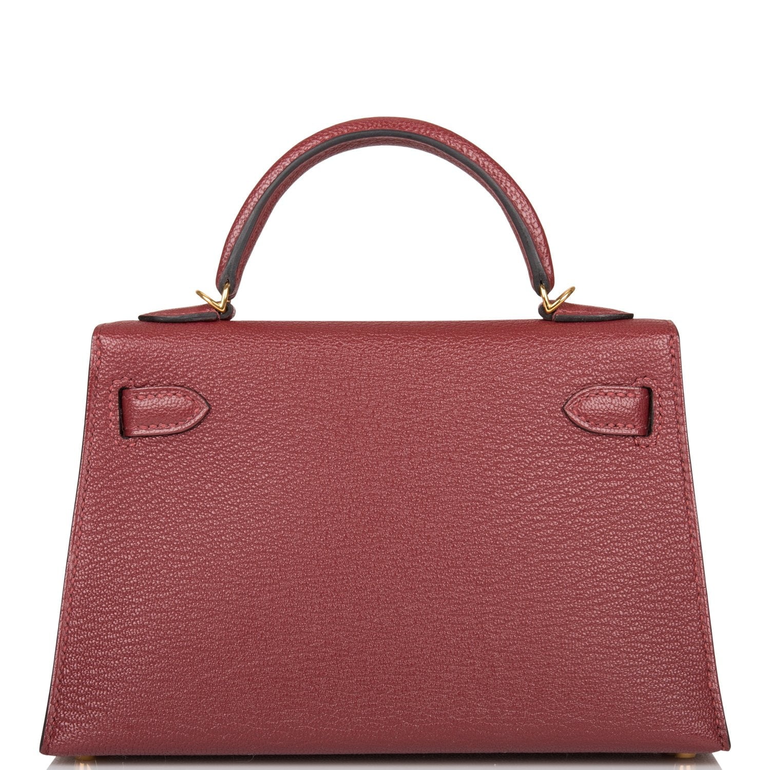 Hermes Kelly Sellier Rouge Chevre Hardware Handbag Gold Travel Bag