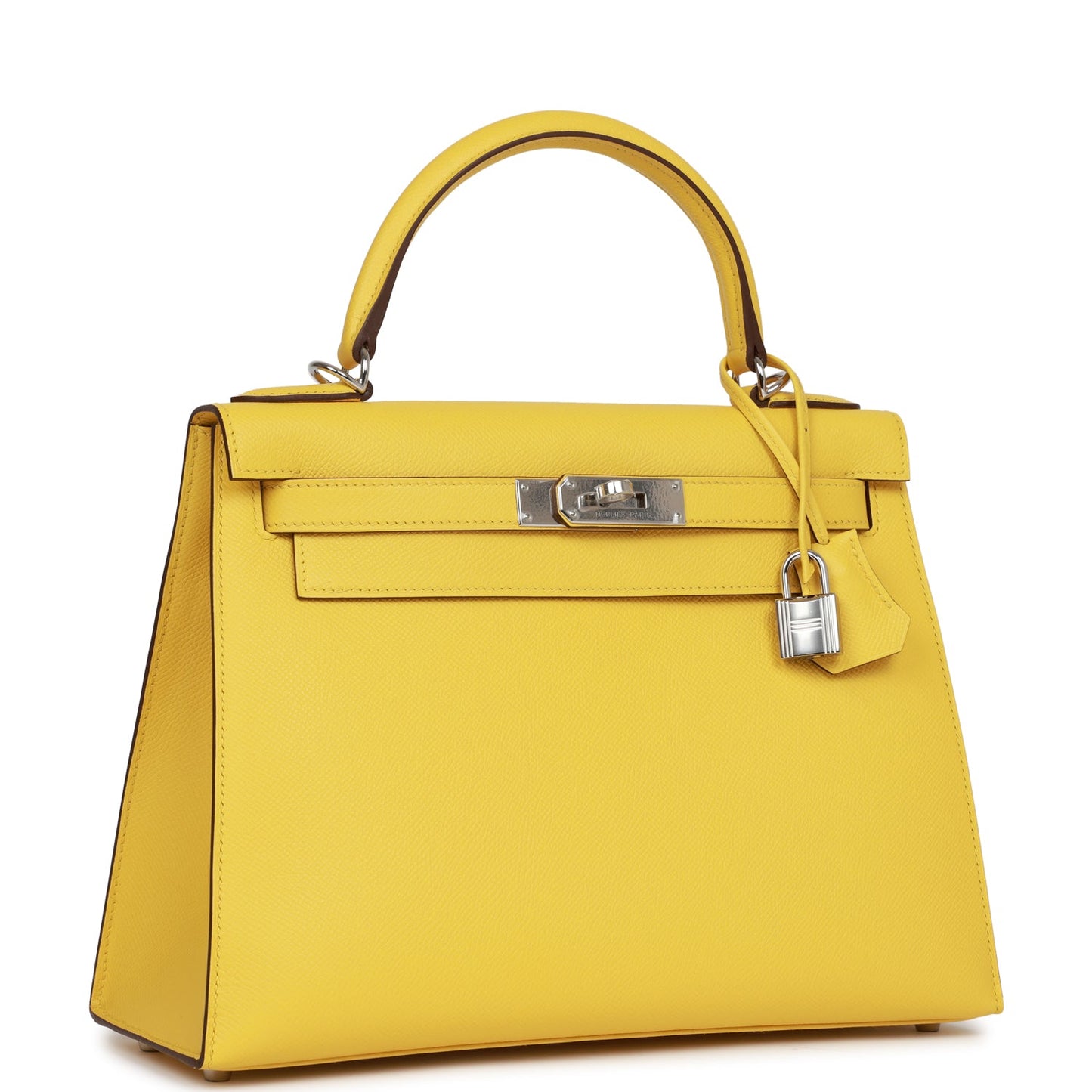 Hermes Kelly Sellier Jaune De Naples Epsom Palladium Travel Bag
