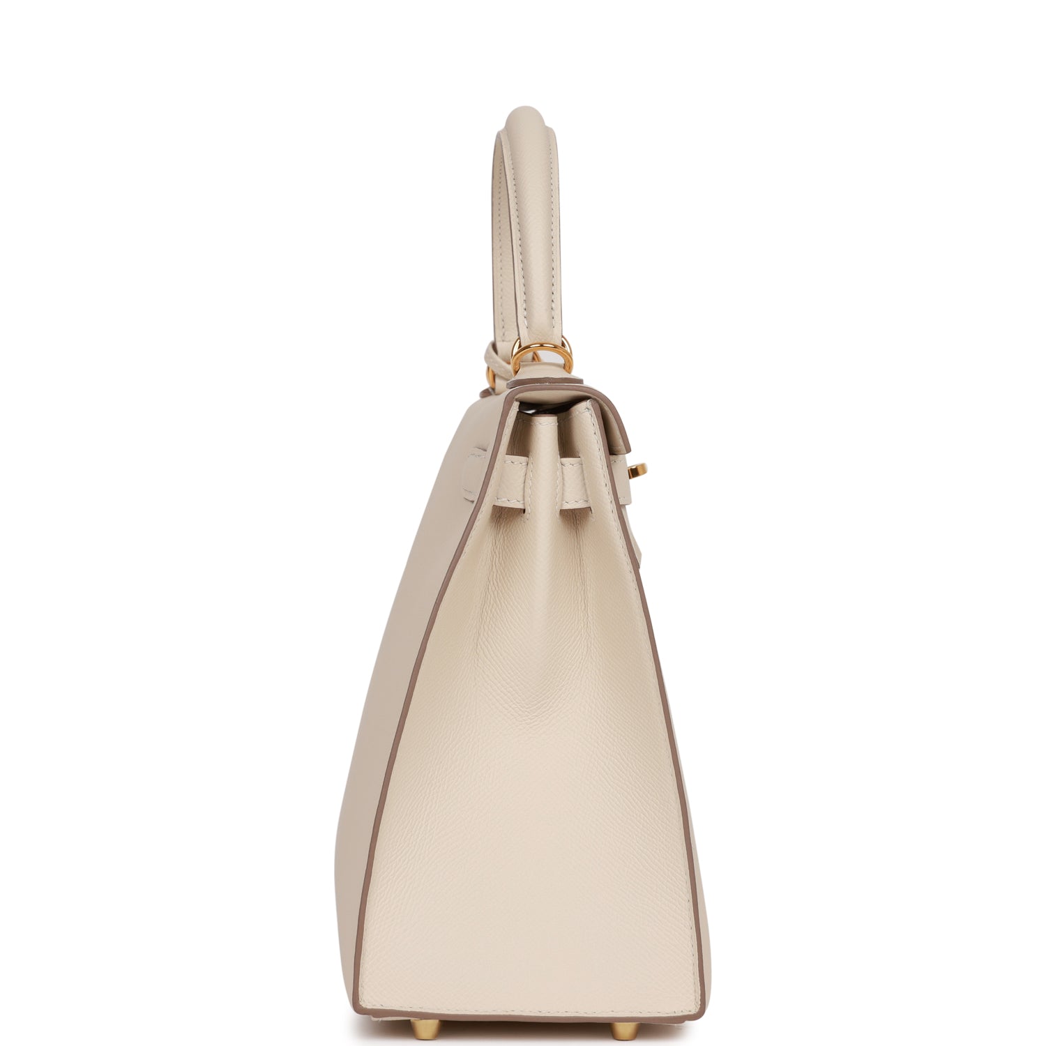 Hermes Kelly Sellier Craie Epsom Hardware Handbag Gold Travel Bag
