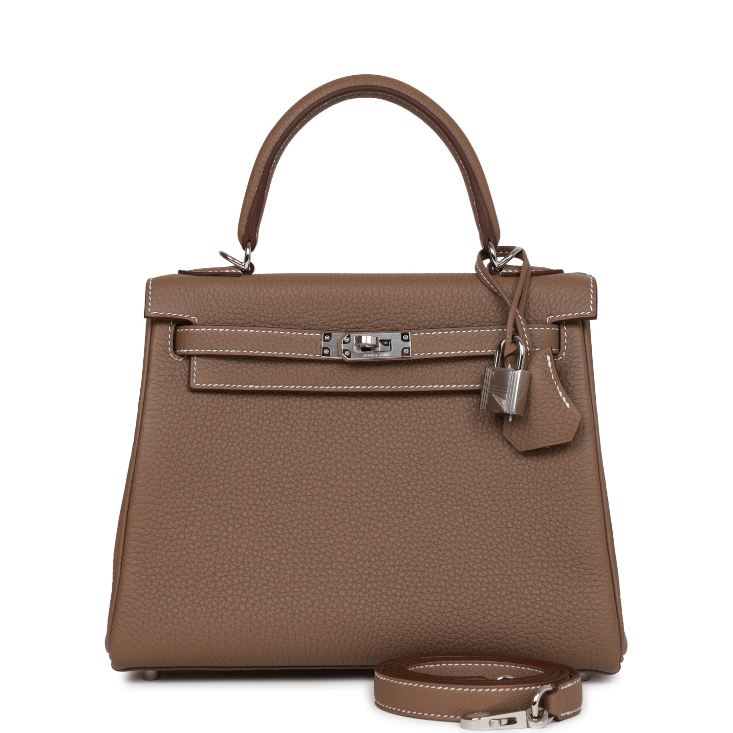 Hermes Kelly Retourne Etoupe Togo Palladium Hardware Handbag Travel Bag 3