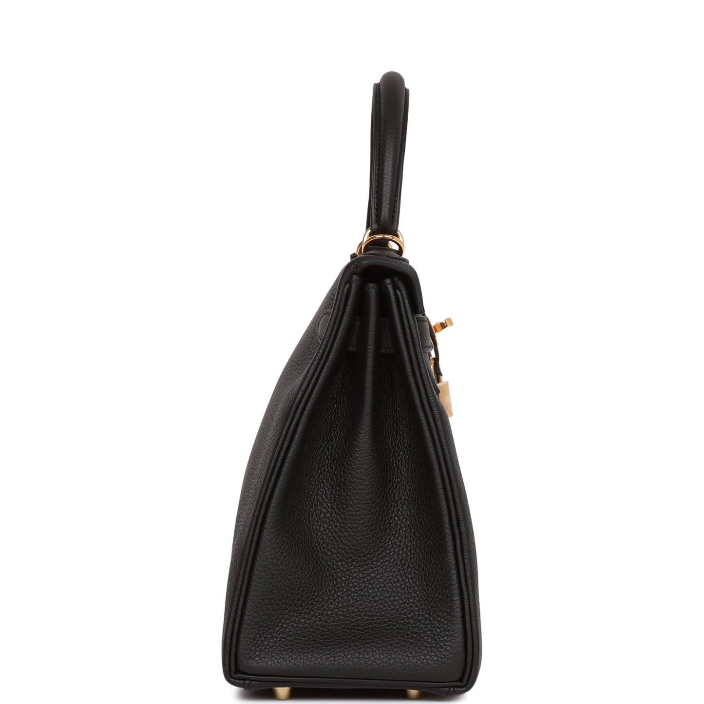 Hermes Kelly Retourne Togo Hardware Handbag Black Gold Travel Bag
