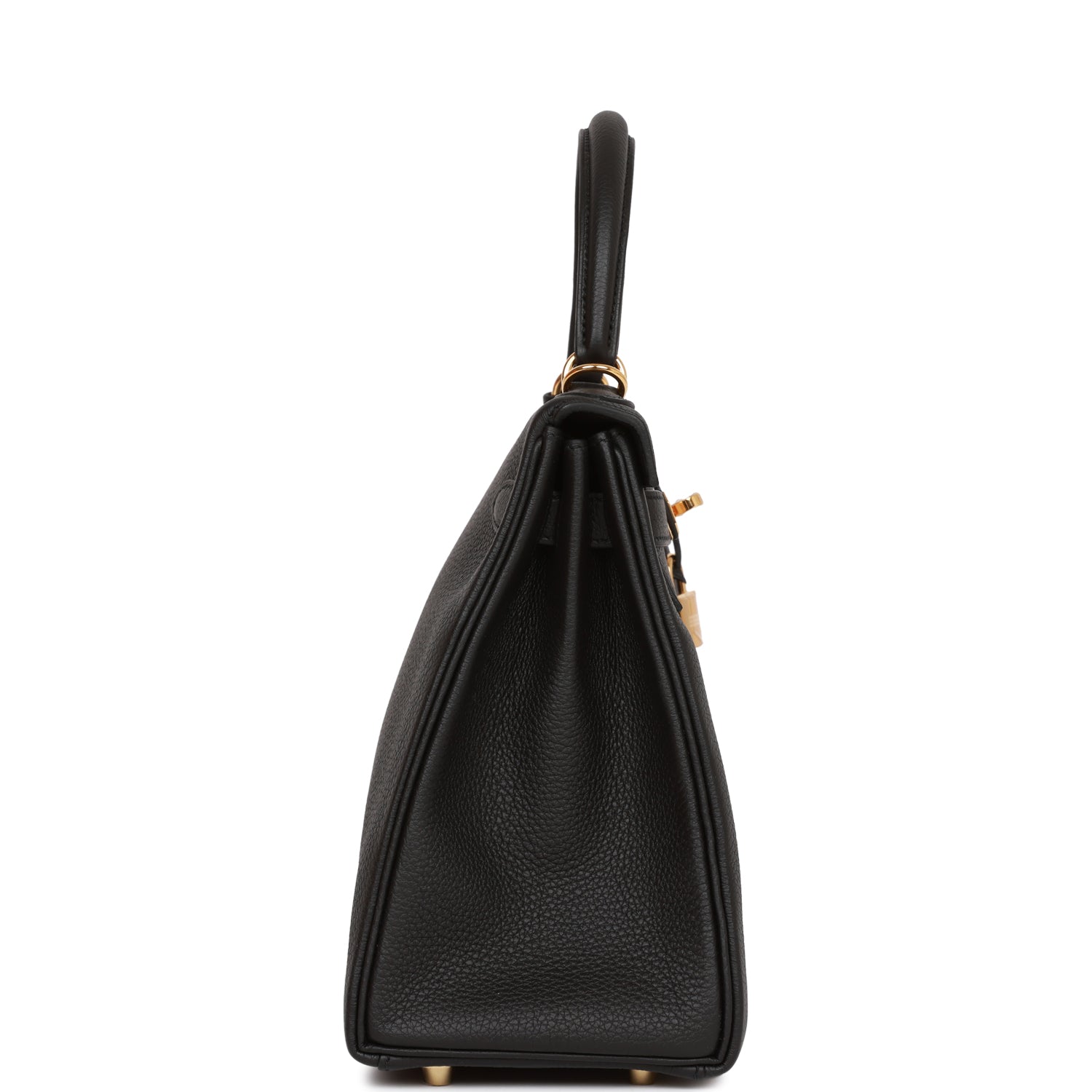 Hermes Kelly Retourne Togo Hardware Handbag Black Gold Travel Bag