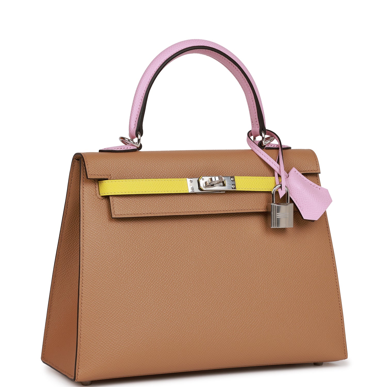 Hermes Kelly Sellier Tri Color Chai Lime And Travel Bag