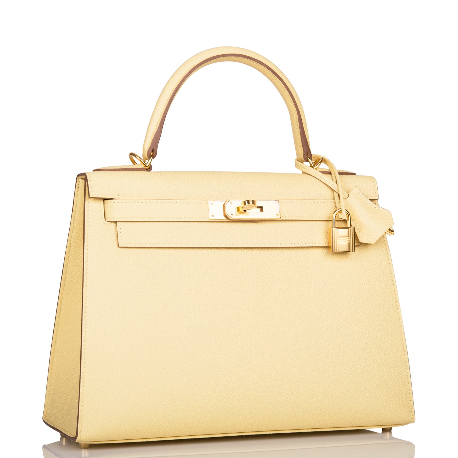 Hermes Kelly Sellier Jaune Poussin Epsom Hardware Shoulder Gold Shoulder Bag