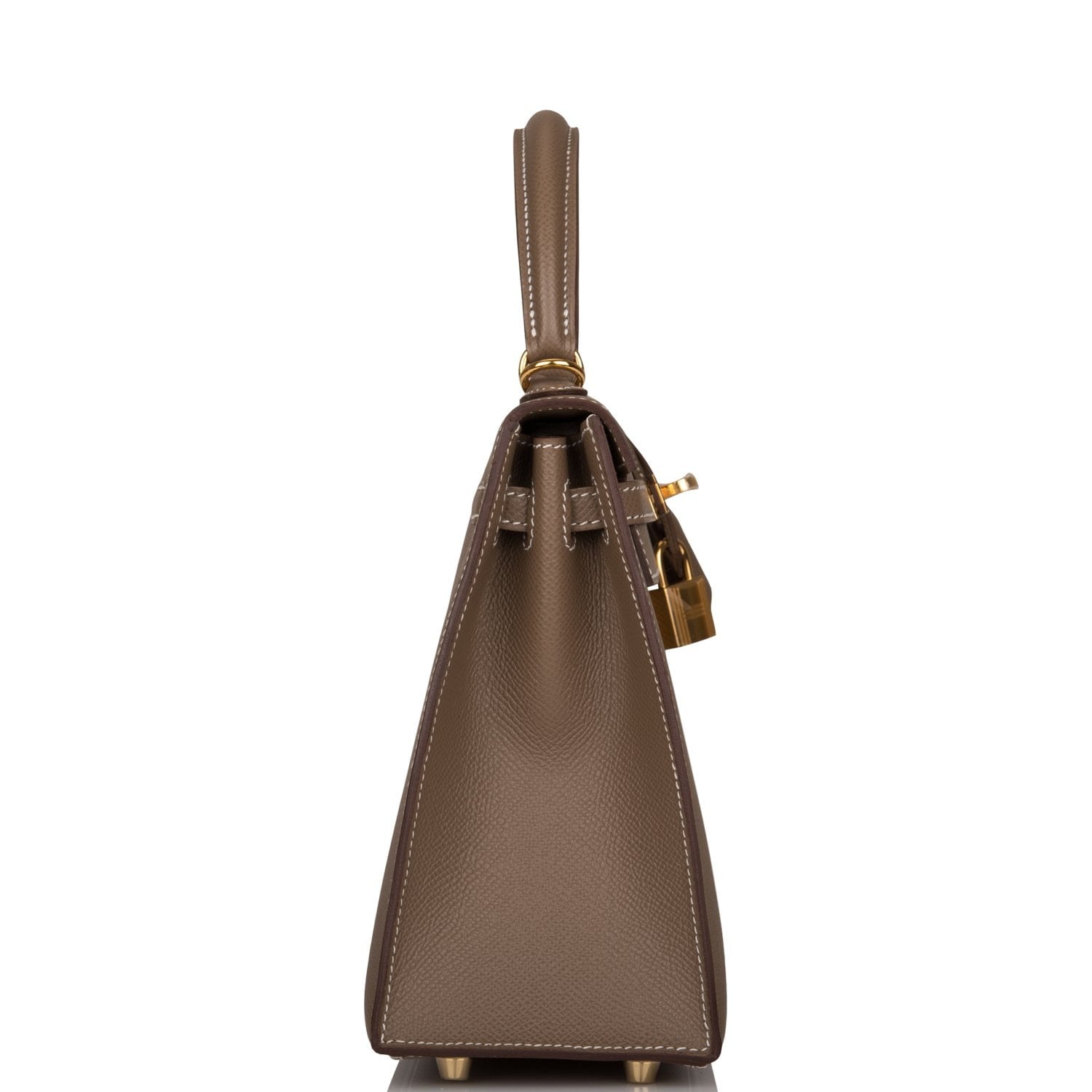 Hermes Kelly Sellier Etoupe Epsom Hardware Handbag Gold Travel Bag Gold Hardware
