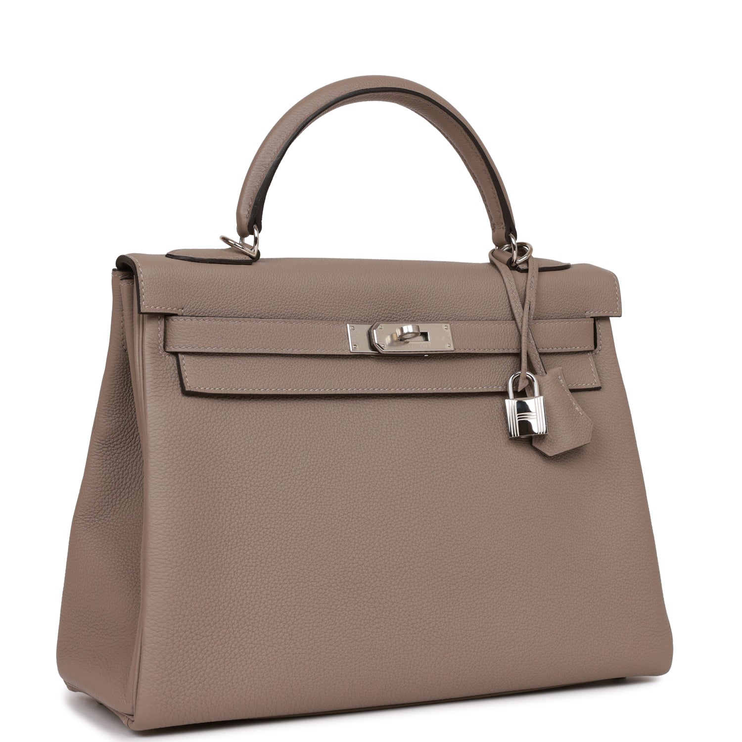 Hermes Kelly Retourne Gris Asphalte Togo Palladium Hardware Travel Bag