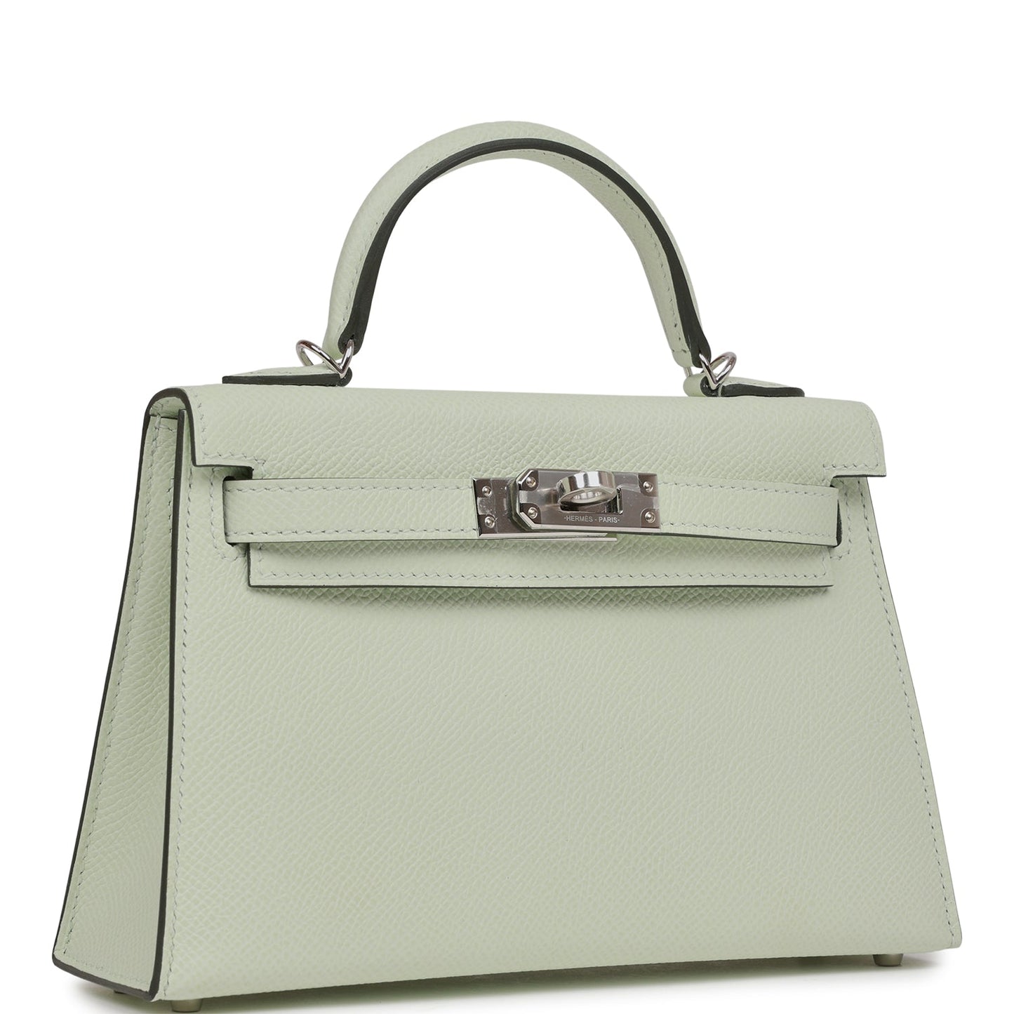 Hermes Kelly Sellier Vert Fizz Epsom Palladium Hardware Travel Bag Palladium Hardware