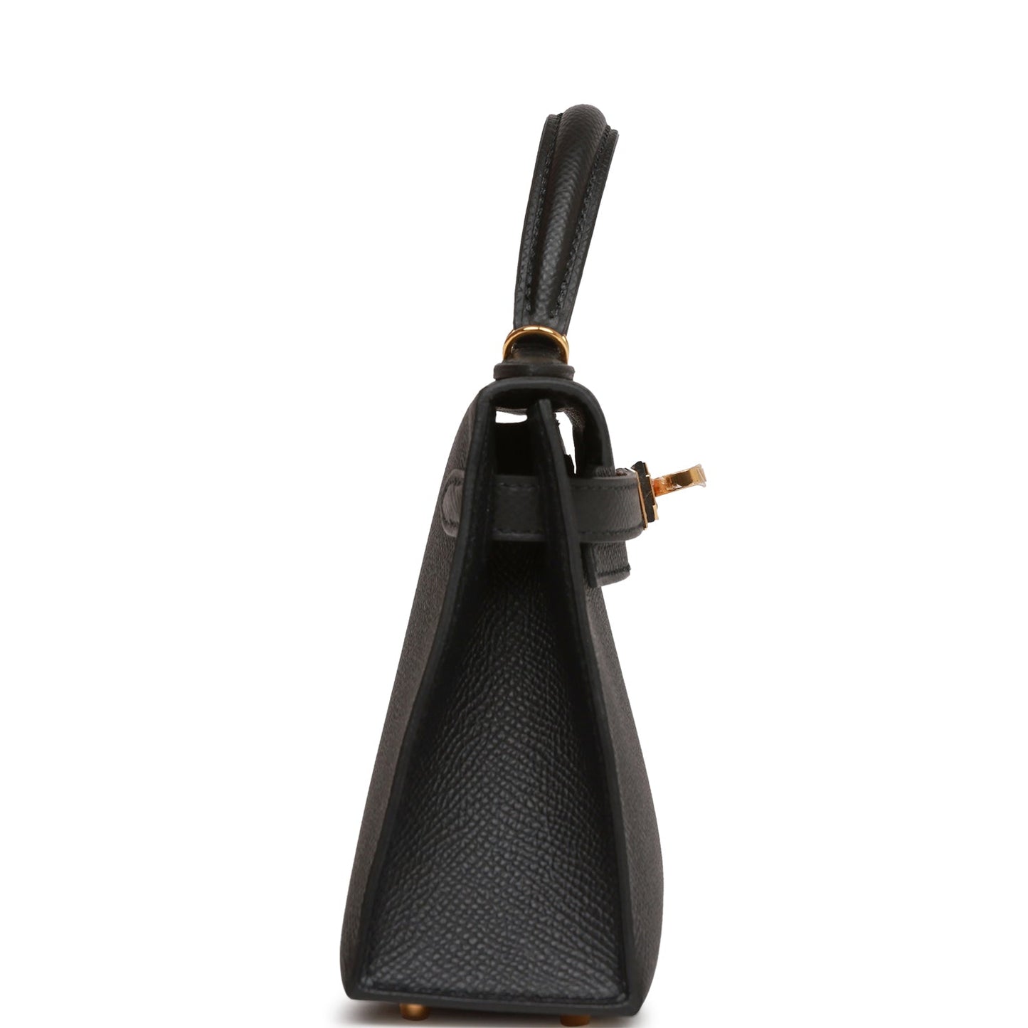 Hermes Kelly Sellier Epsom Hardware Handbag Black Gold Travel Bag For Mp