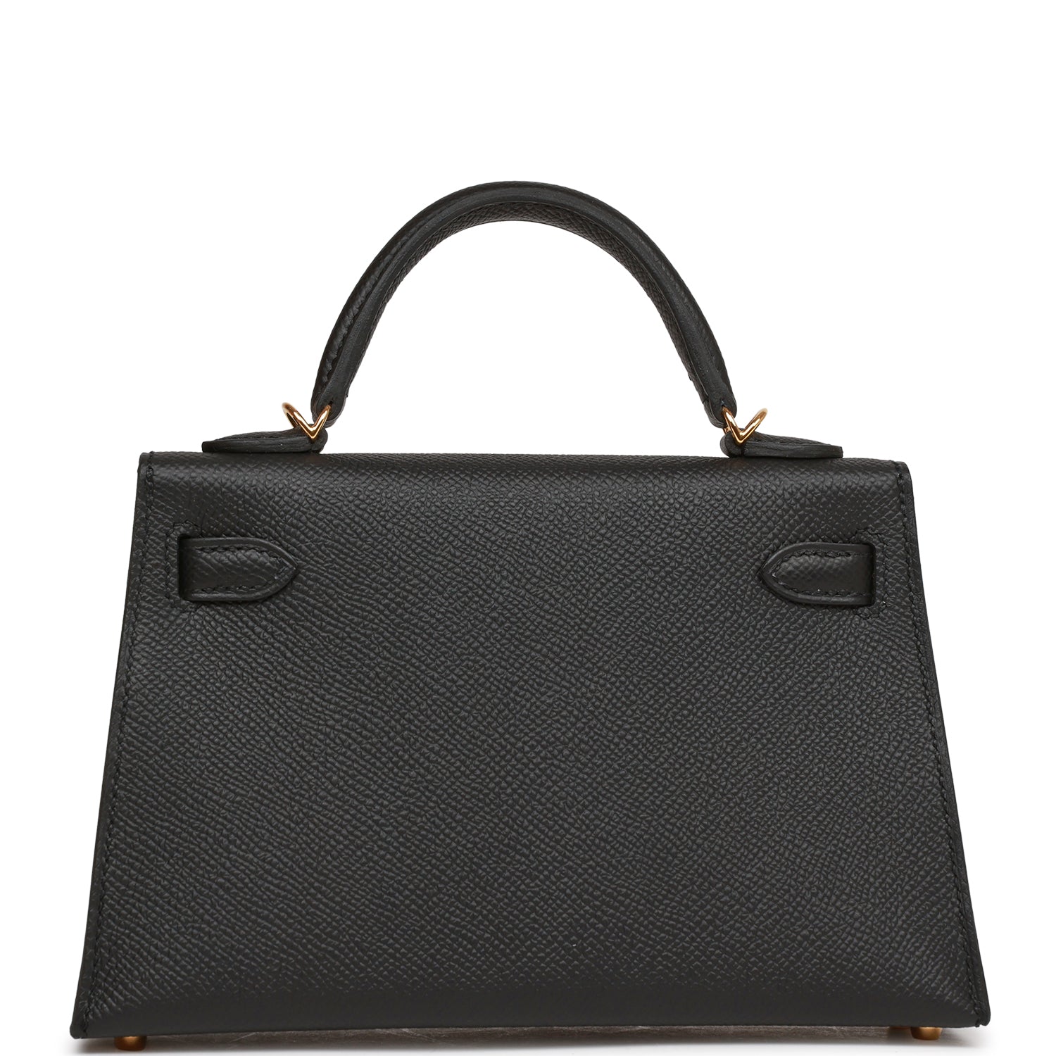 Hermes Kelly Sellier Epsom Hardware Handbag Black Gold Travel Bag For Mp