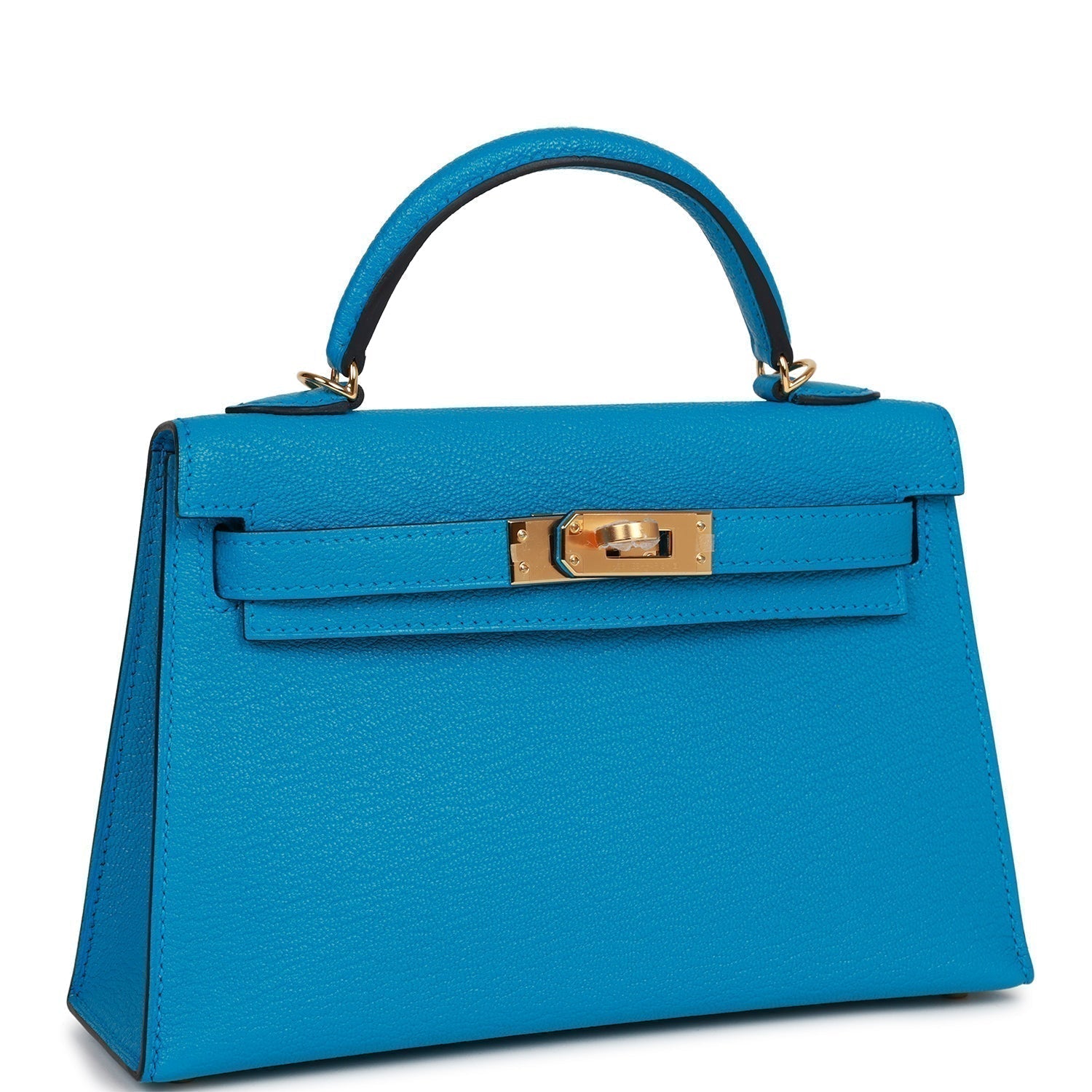Hermes Kelly Sellier Bleu Frida Chevre Hardware Handbag Gold Travel Bag