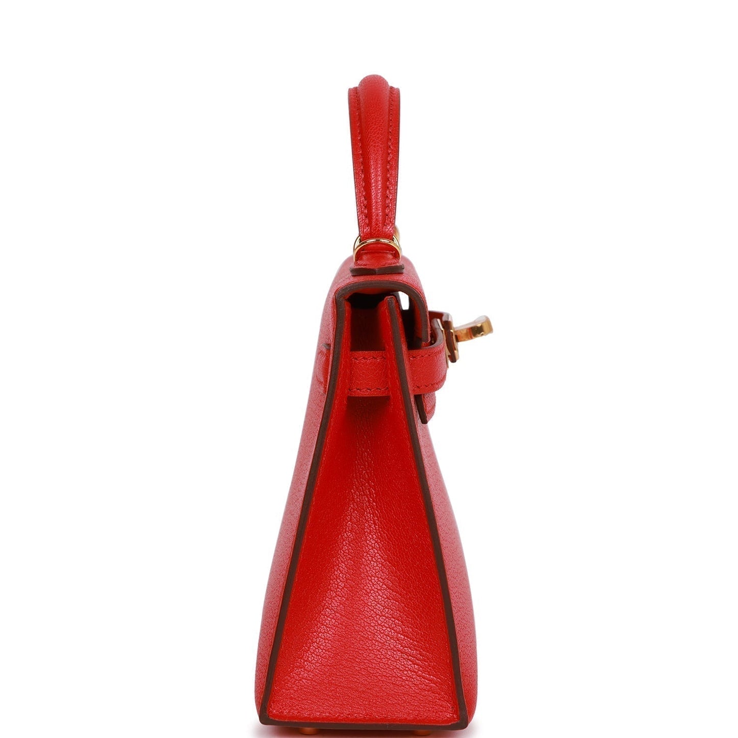 Hermes Kelly Sellier Rouge De Coeur Chevre Hardware Gold Travel Bag