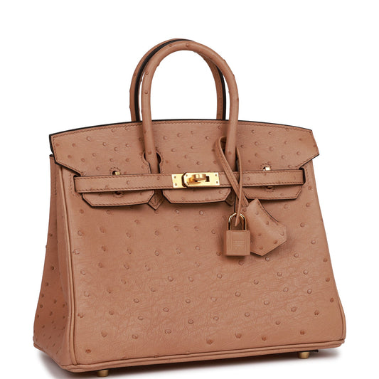 Hermes Birkin Chai Ostrich Hardware Handbag Gold Travel Bag