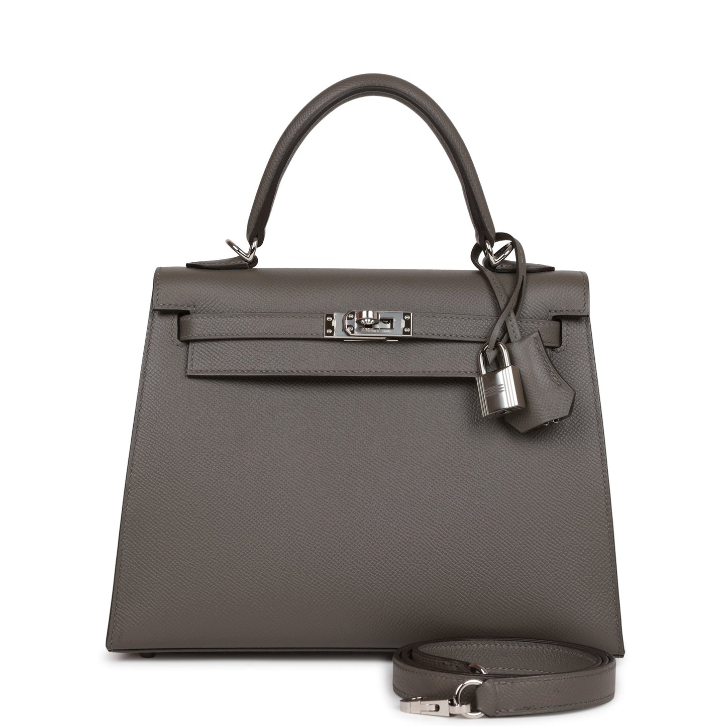 Hermes Kelly Sellier Gris Meyer Epsom Palladium Hardware Travel Bag Hardware 1