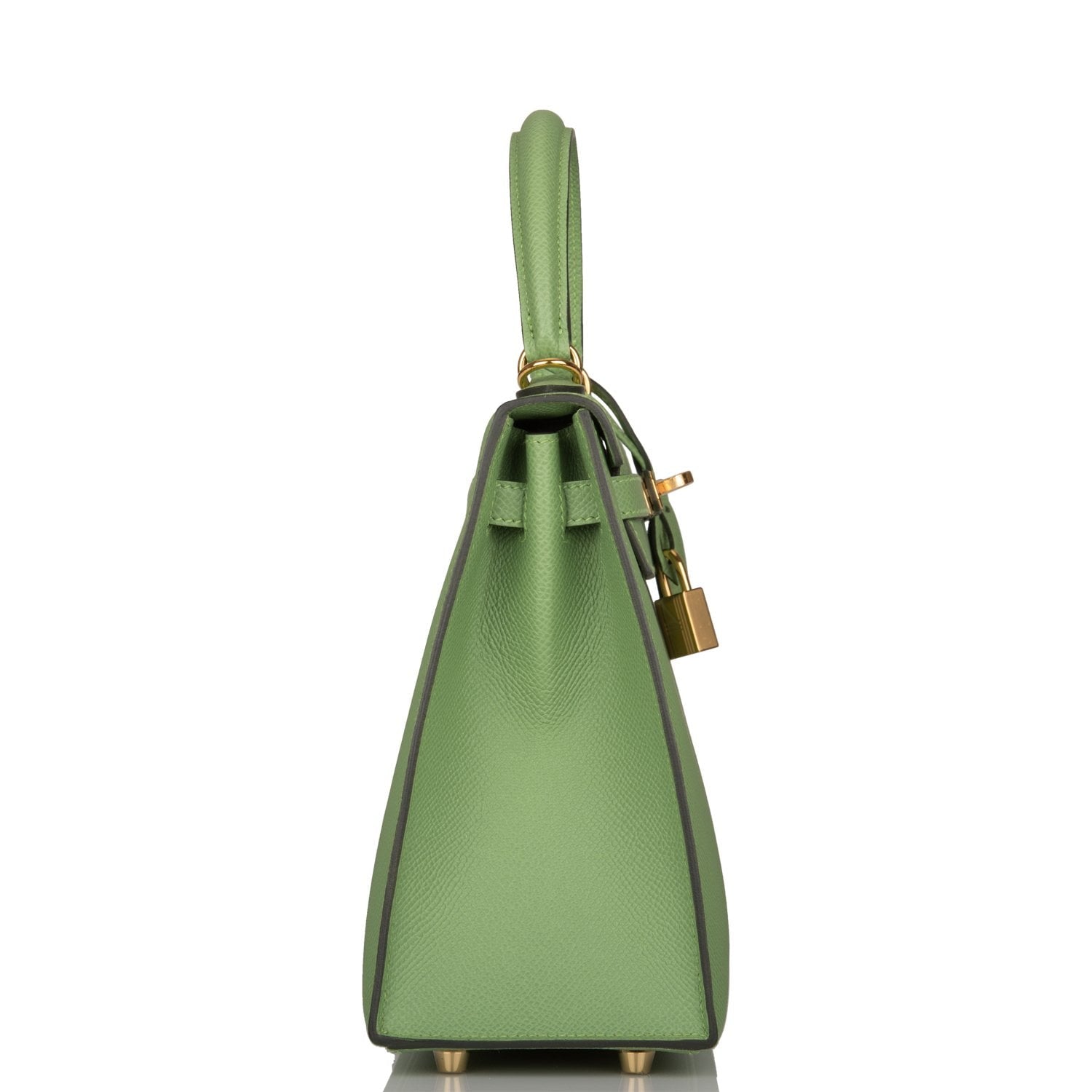 Hermes Kelly Sellier Vert Criquet Epsom Hardware Shoulder Gold Shoulder Bag