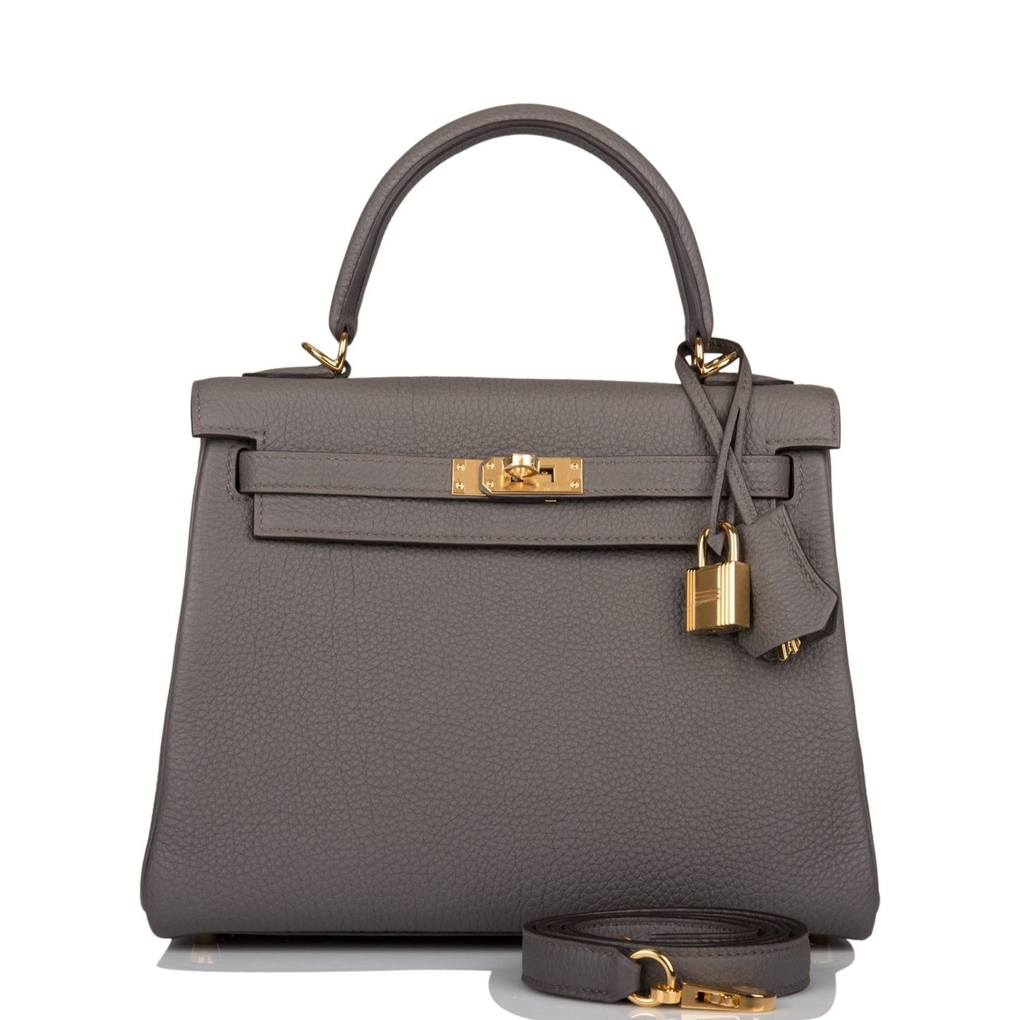 Hermes Kelly Retourne Etain Togo Hardware Handbag Gold Travel Bag 4
