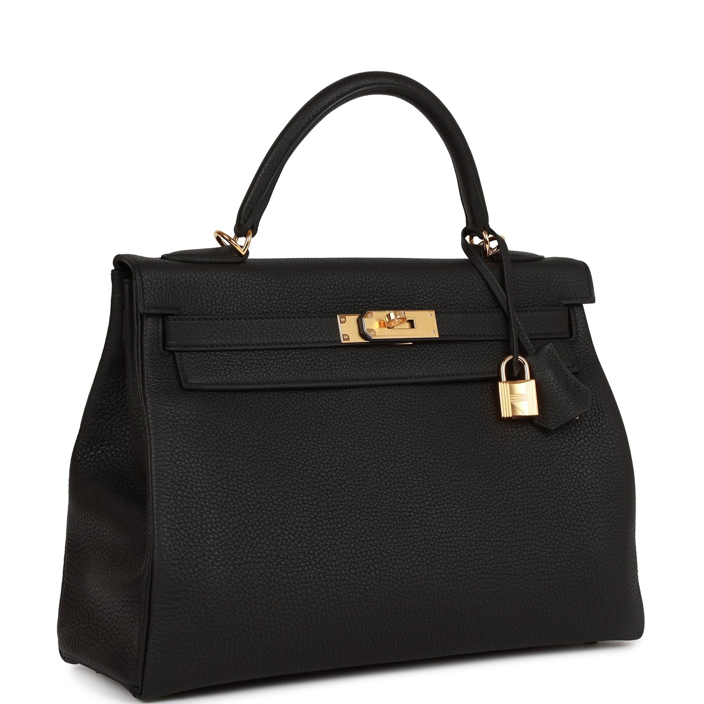 Hermes Kelly Retourne Togo Hardware Handbag Black Gold Travel Bag Hardware 3