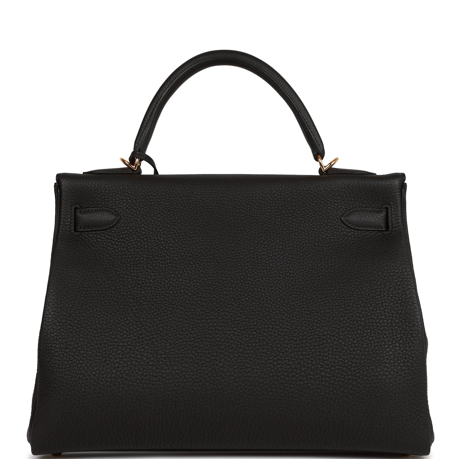 Hermes Kelly Retourne Togo Hardware Handbag Black Gold Travel Bag Hardware 3