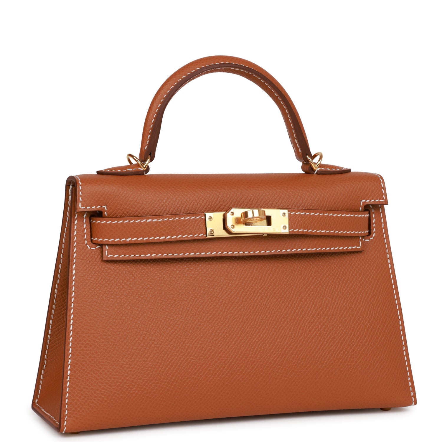 Hermes Kelly Sellier Epsom Hardware Handbag Gold Travel Bag 19