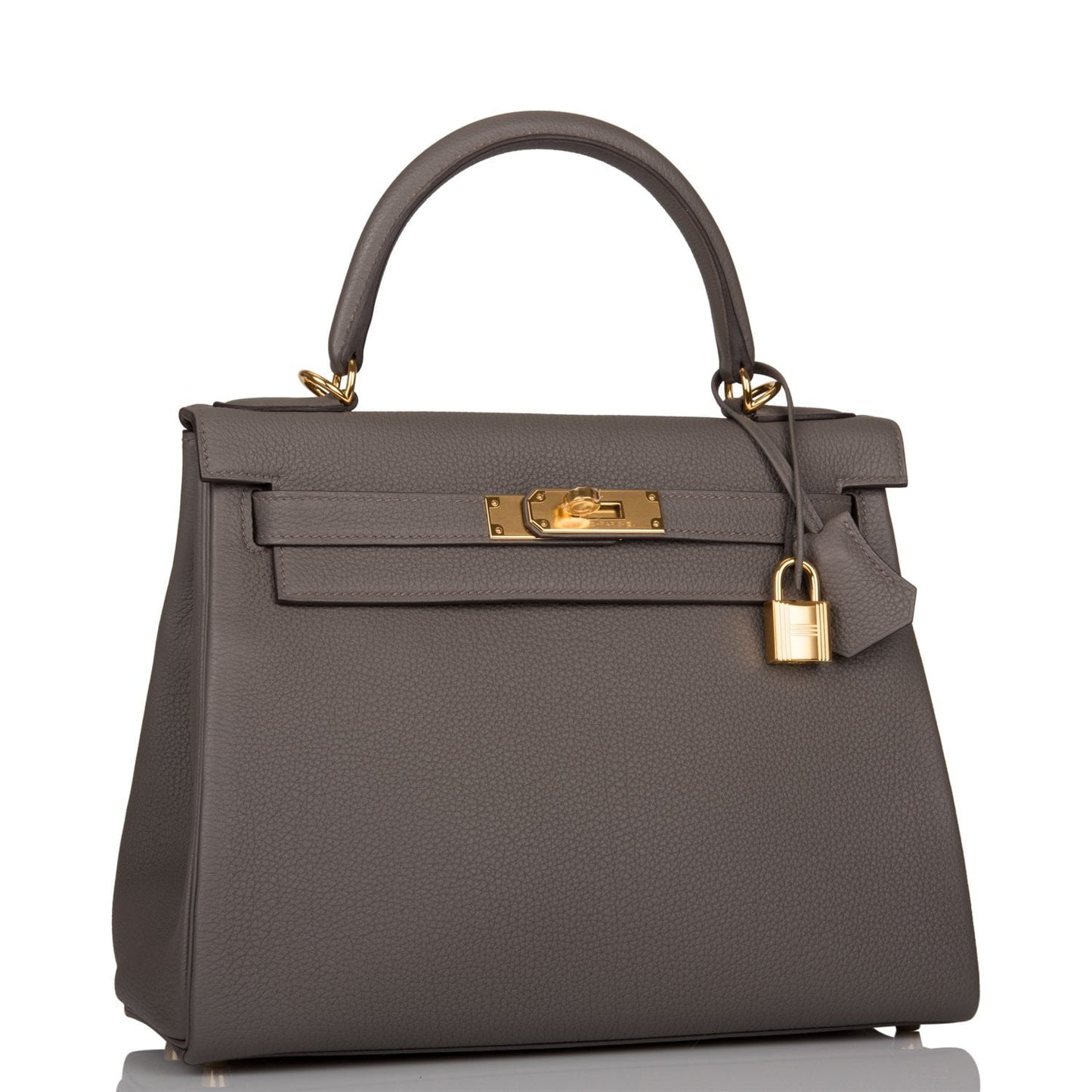 Hermes Kelly Retourne Etain Togo Hardware Handbag Gold Travel Bag Gold Hardware