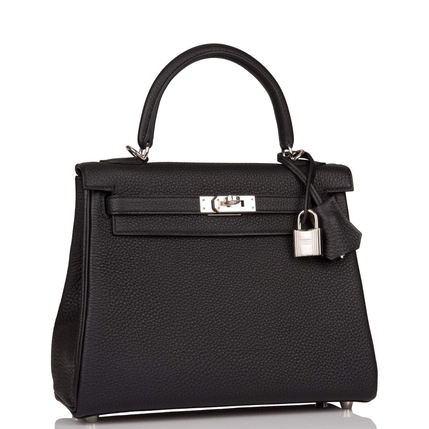 Hermes Kelly Retourne Togo Palladium Hardware Handbag Black Travel Bag 5