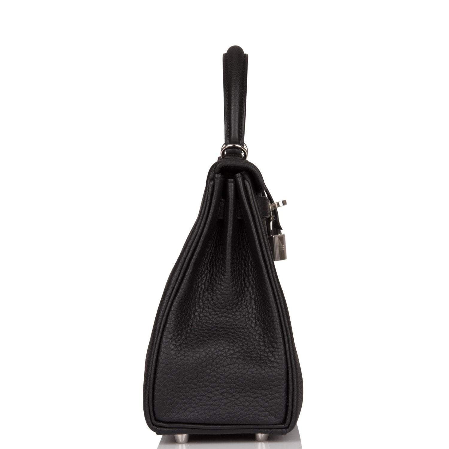 Hermes Kelly Retourne Togo Palladium Hardware Handbag Black Travel Bag 5