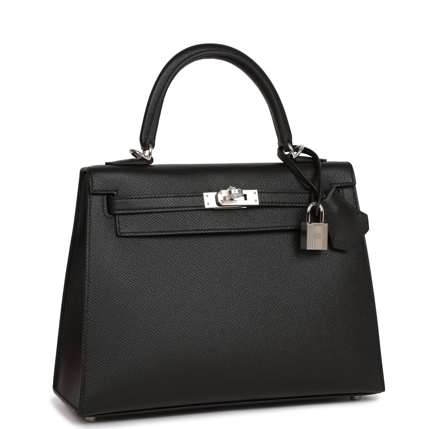 Hermes Kelly Sellier Epsom Palladium Hardware Handbag Black Travel Bag Hardware 5