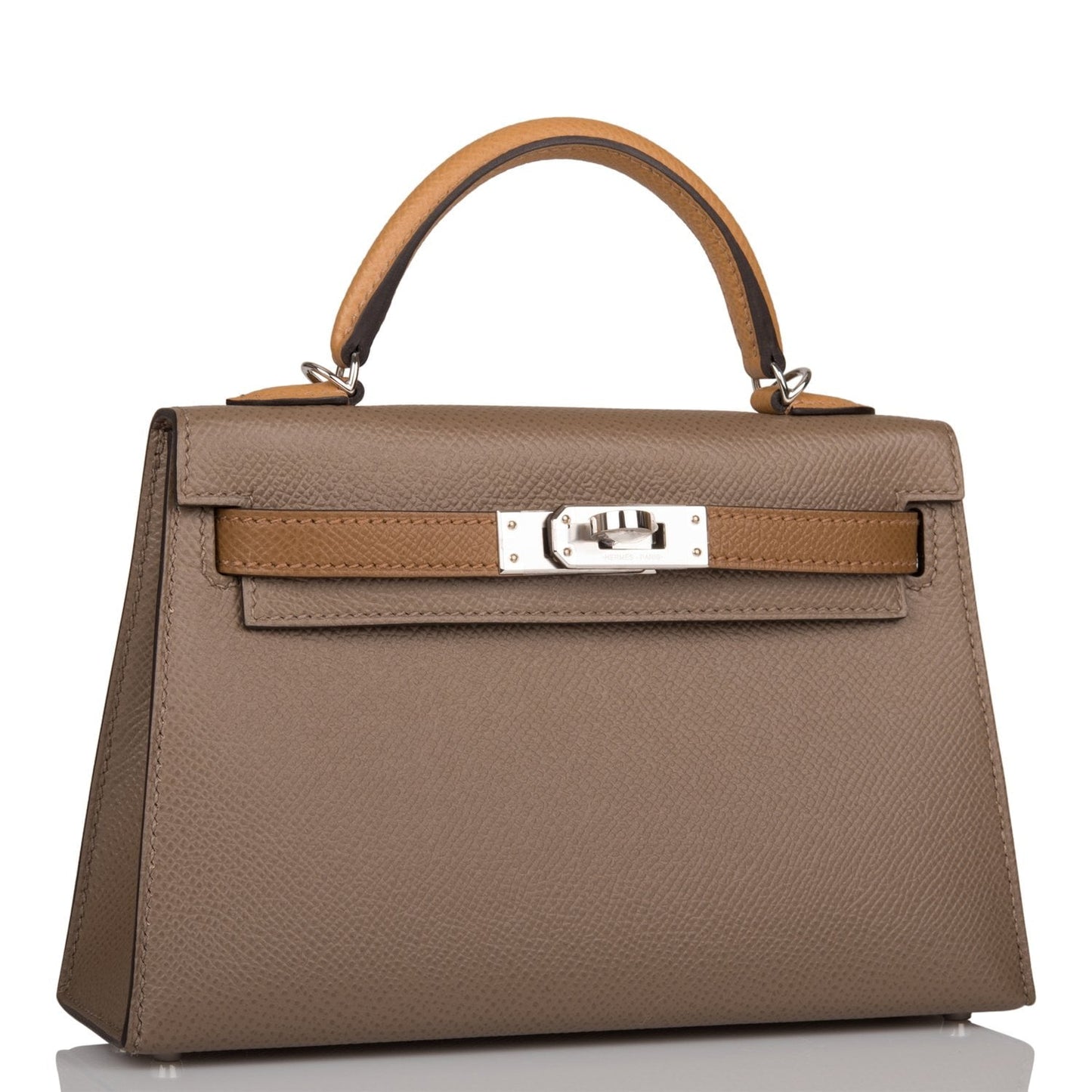 Hermes Kelly Sellier Etoupe Alezan And Biscuit Epsom Travel Bag