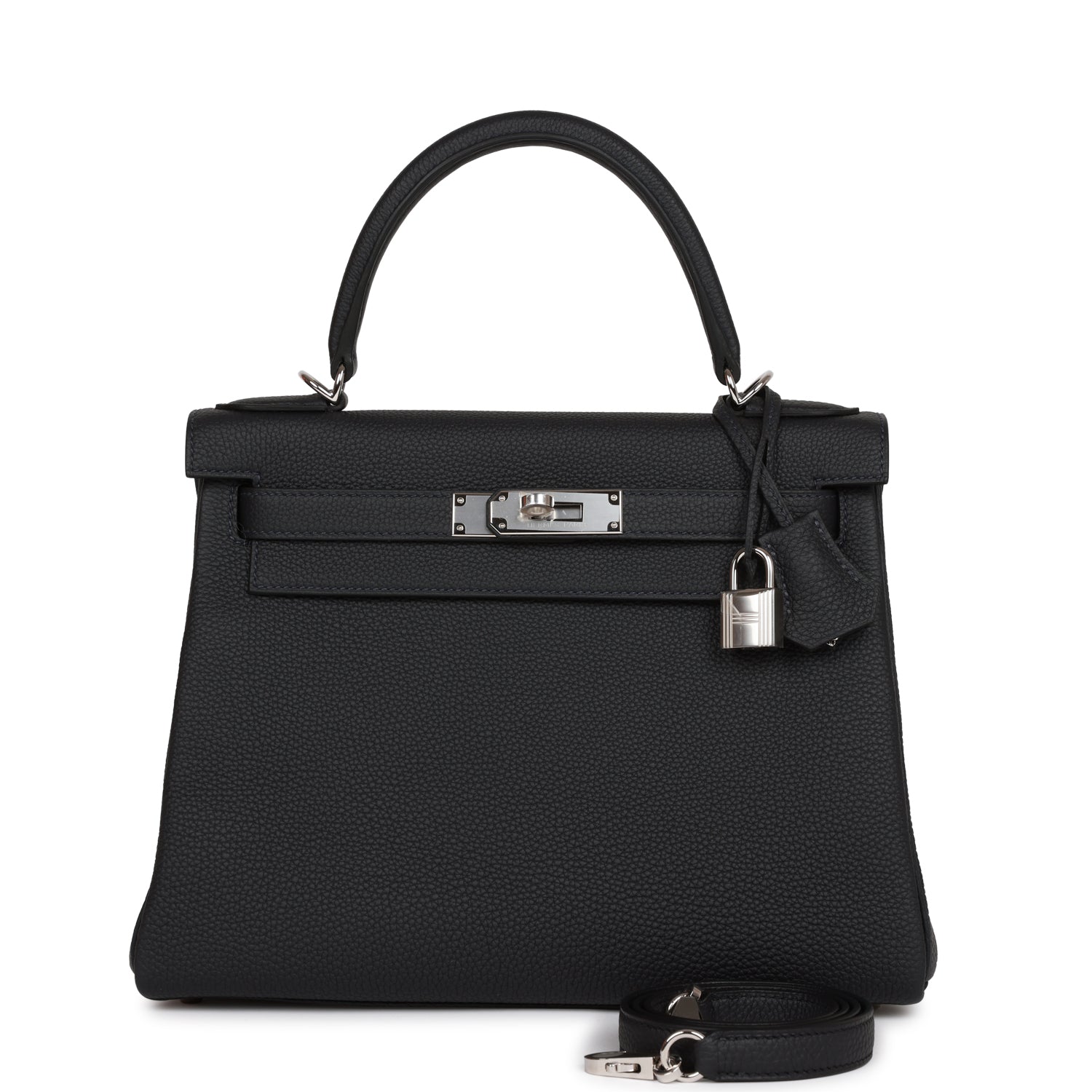 Hermes Kelly Retourne Caban Togo Palladium Hardware Shoulder Bag