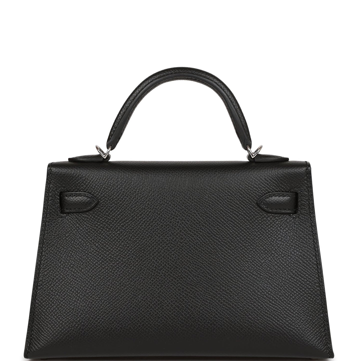 Hermes Kelly Sellier Epsom Palladium Hardware Handbag Black Travel Bag 20