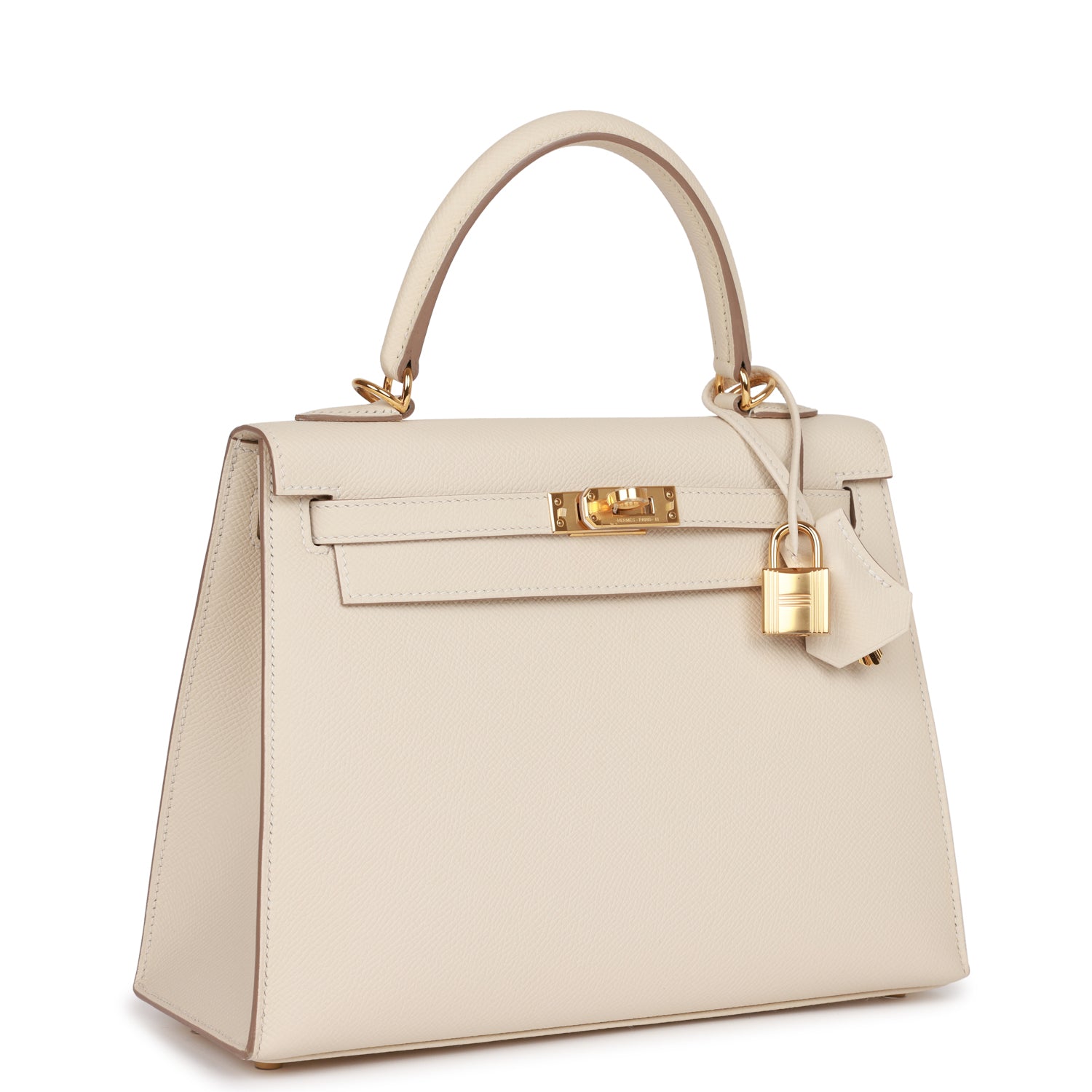 Hermes Kelly Sellier Craie Epsom Hardware Handbag Gold Travel Bag Hardware 3