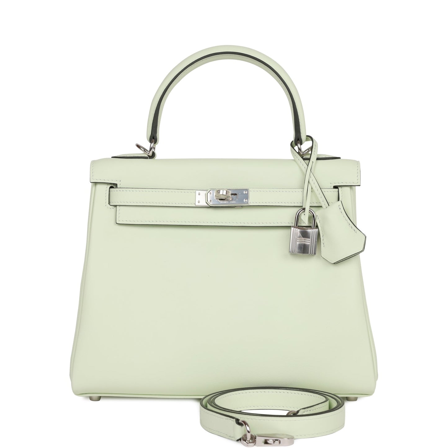 Hermes Kelly Retourne Vert Fizz Swift Palladium Hardware Handbag Travel Bag