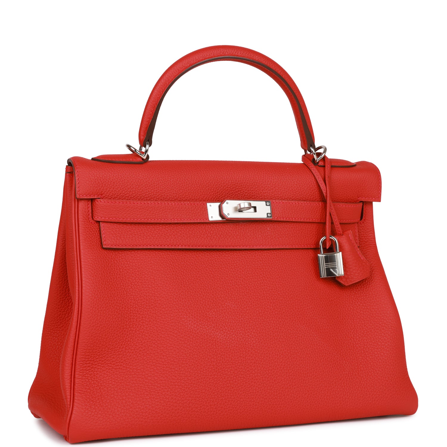 Hermes Kelly Retourne Geranium Togo Palladium Hardware Handbag Travel Bag