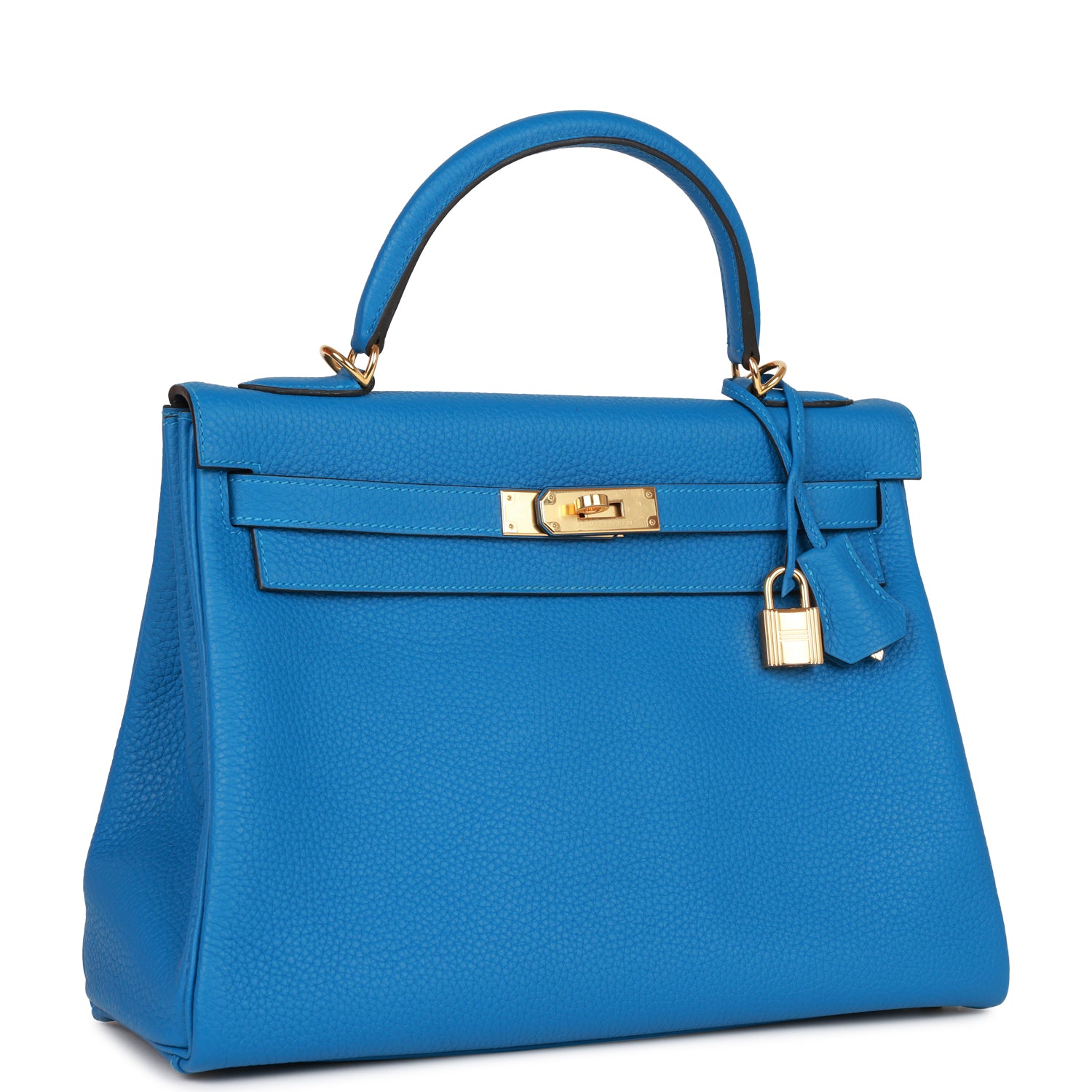Hermes Kelly Retourne Mykonos Clemence Hardware Handbag Gold Travel Bag
