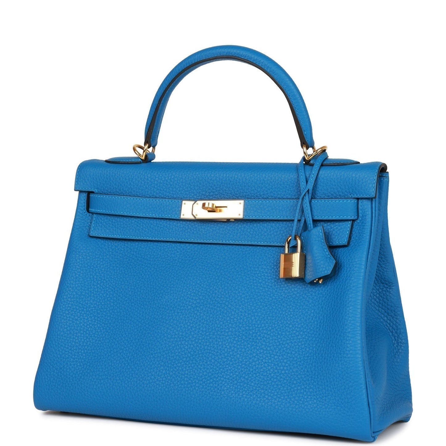Hermes Kelly Retourne Mykonos Clemence Hardware Handbag Gold Travel Bag