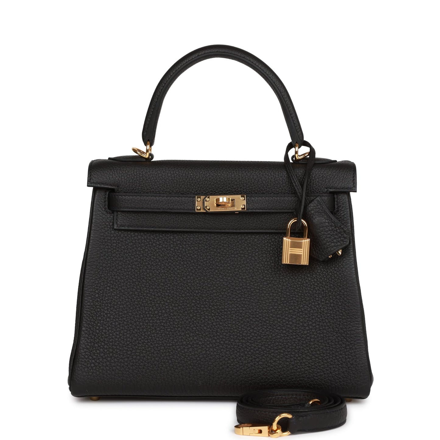 Hermes Kelly Retourne Togo Hardware Handbag Black Gold Travel Bag Hardware 6