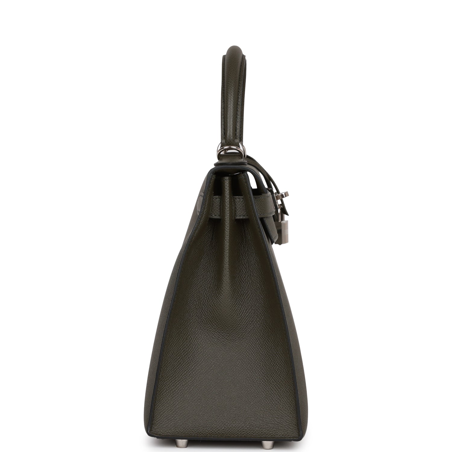 Hermes Kelly Sellier Vert De Gris Epsom Palladium Hardware Travel Bag