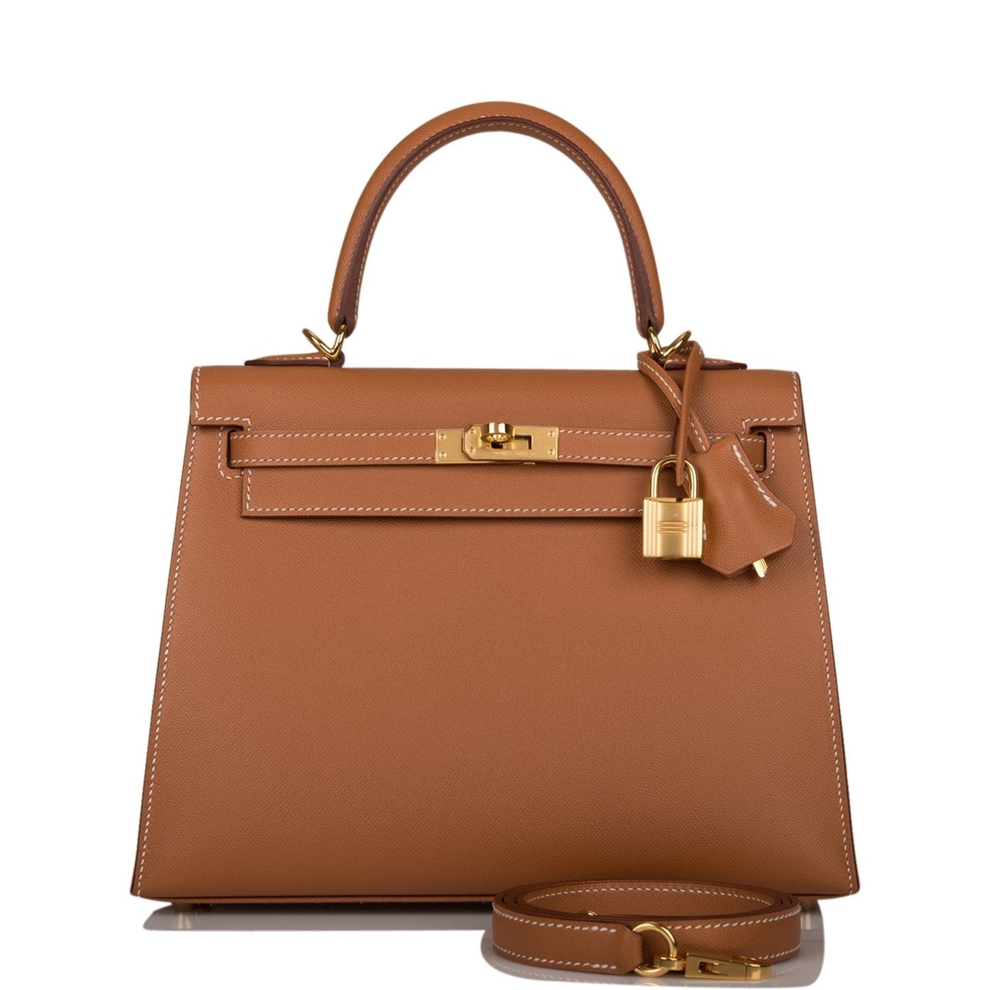 Hermes Kelly Sellier Epsom Hardware Handbag Gold Travel Bag 17