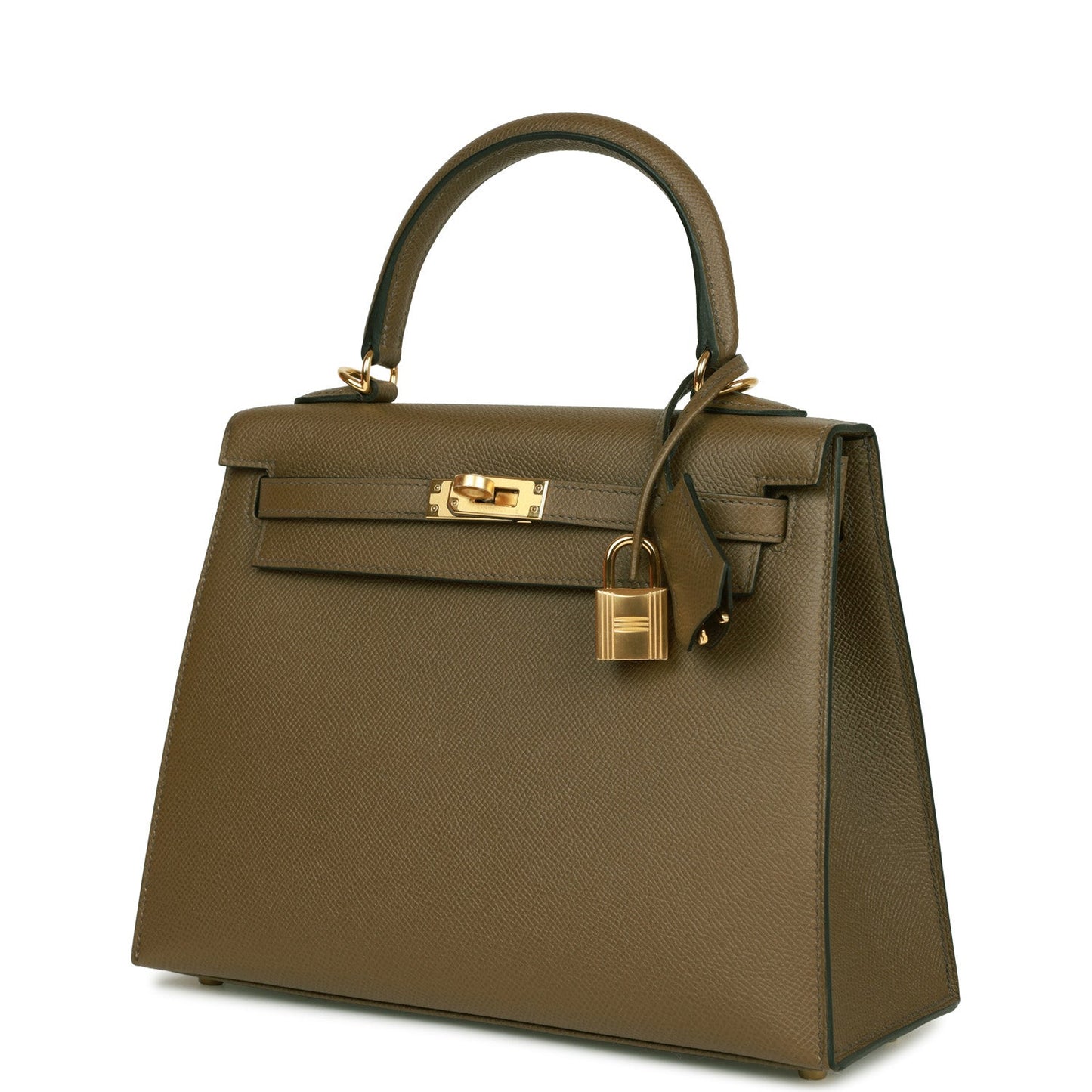 Hermes Kelly Sellier Vert Olive Epsom Hardware Handbag Gold Travel Bag