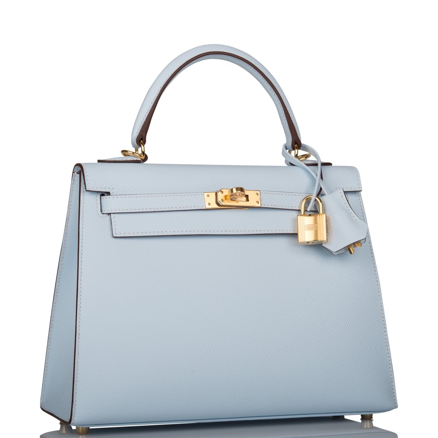 Hermes Kelly Sellier Bleu Brume Epsom Hardware Handbag Gold Travel Bag Hardware 3