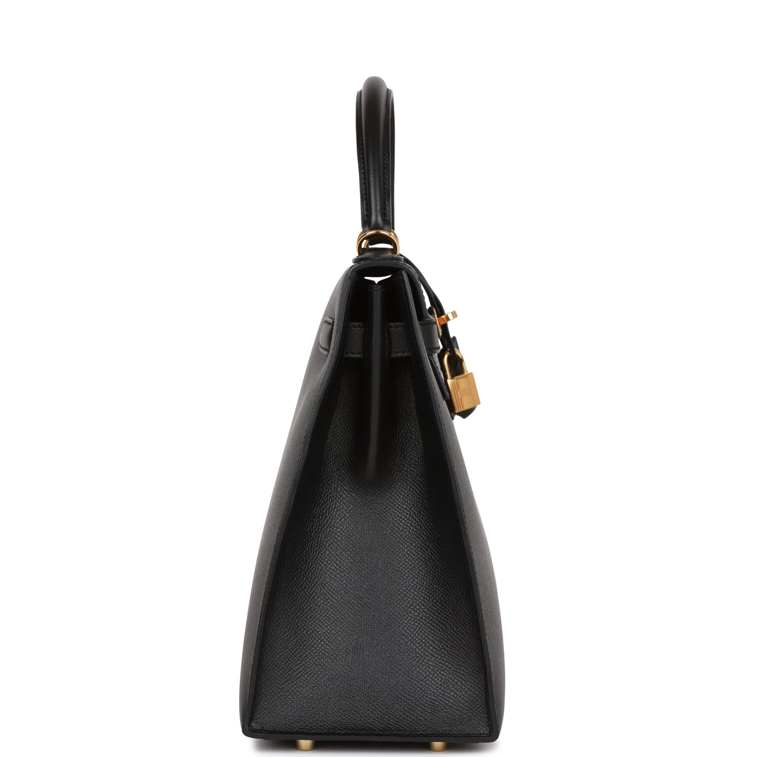 Hermes Kelly Sellier Epsom Hardware Handbag Black Gold Travel Bag Gold Hardware